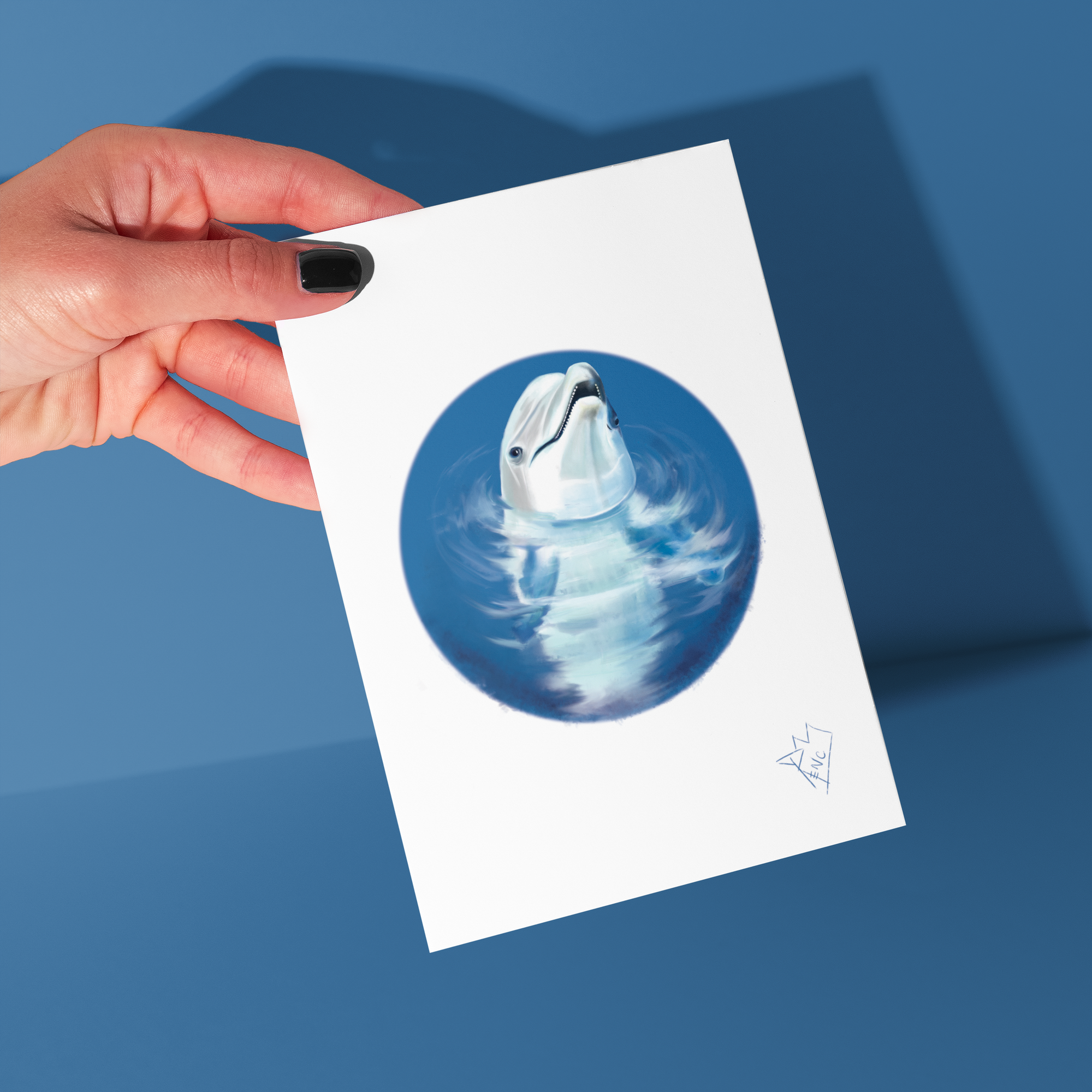 Dolphin Animal Study - Greeting Card