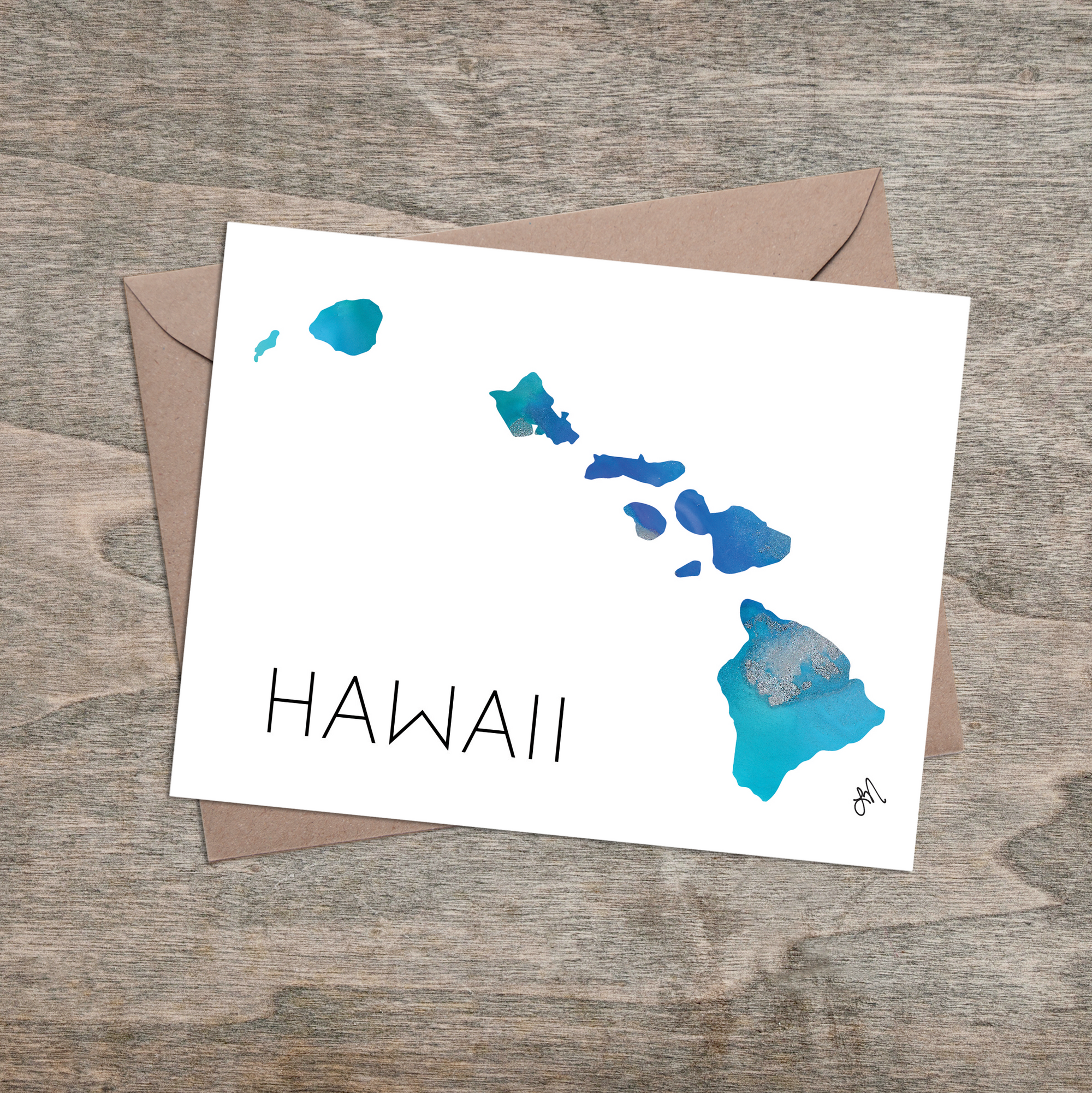 "Hawaiian Islands Alcohol Ink" - Greeting Card (Single or Pack)