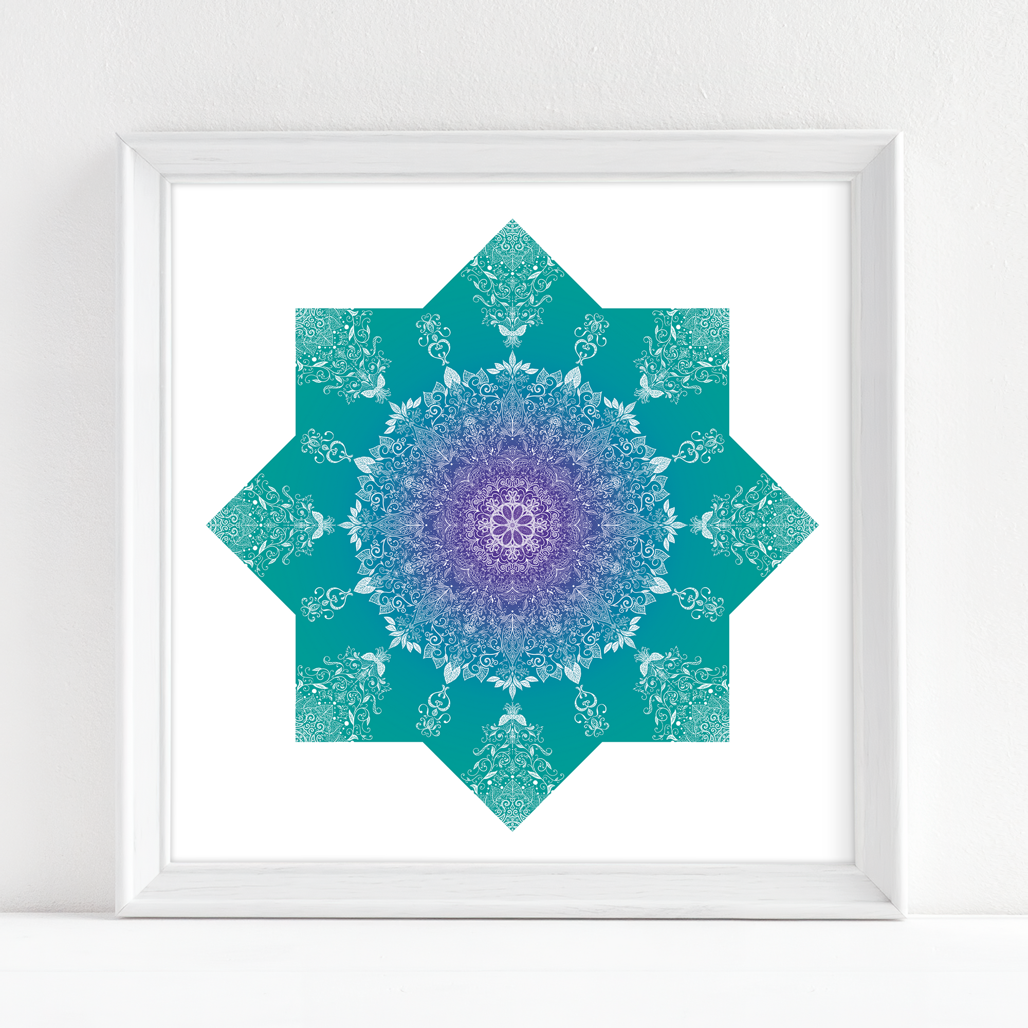 Teal and Purple Mandala - Fine Art Print
