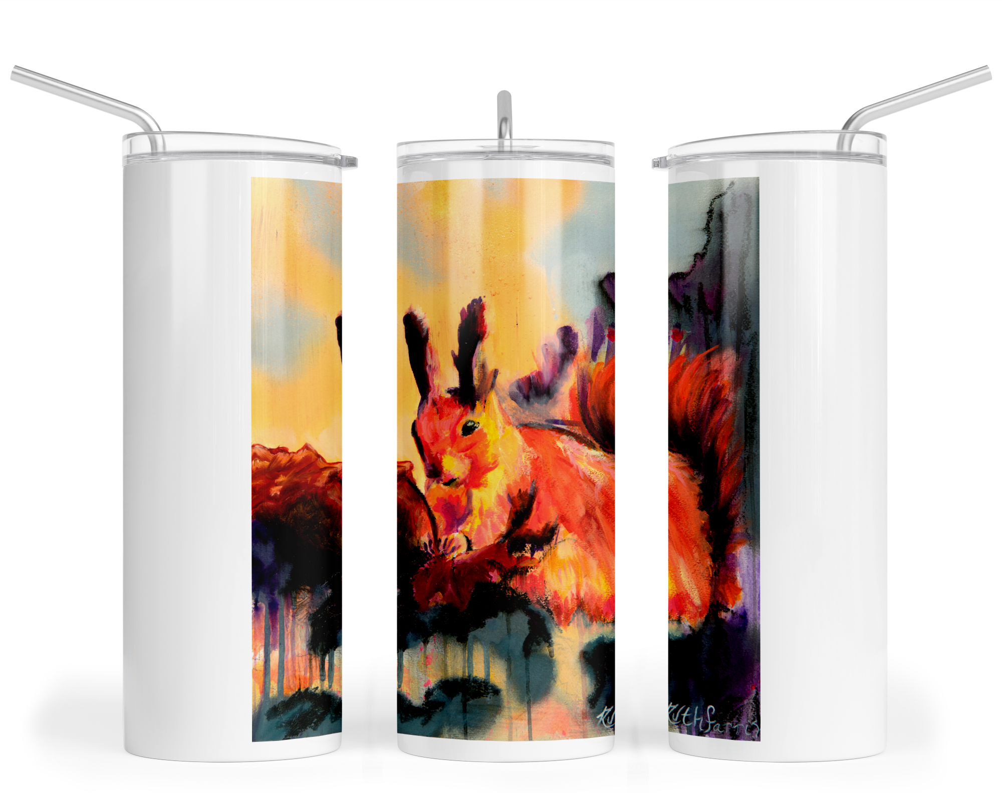 "A Squirrelish Fall Day" - Stainless Steel Tumbler