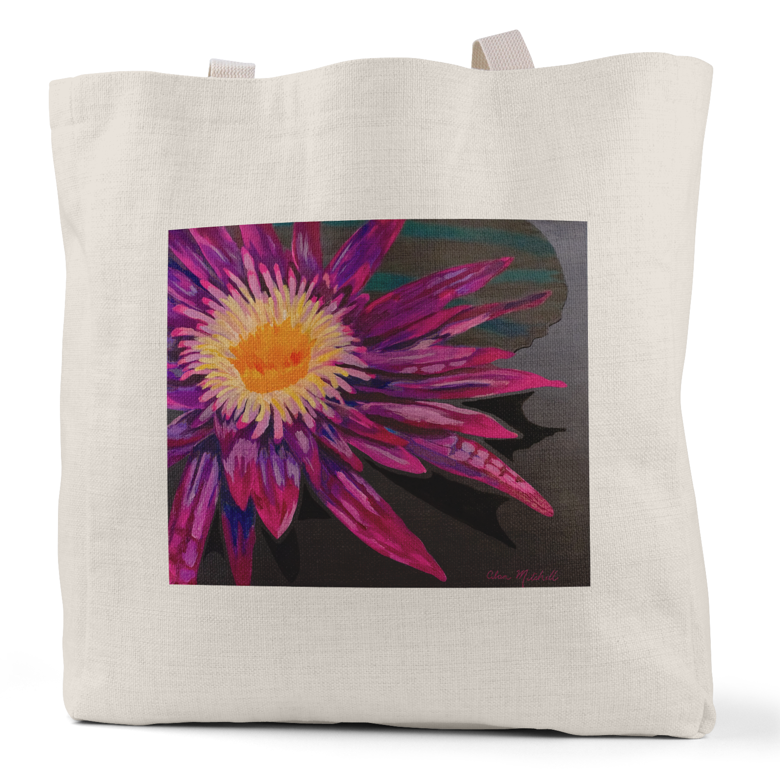 "Water Lily, Still Water" - Linen Tote