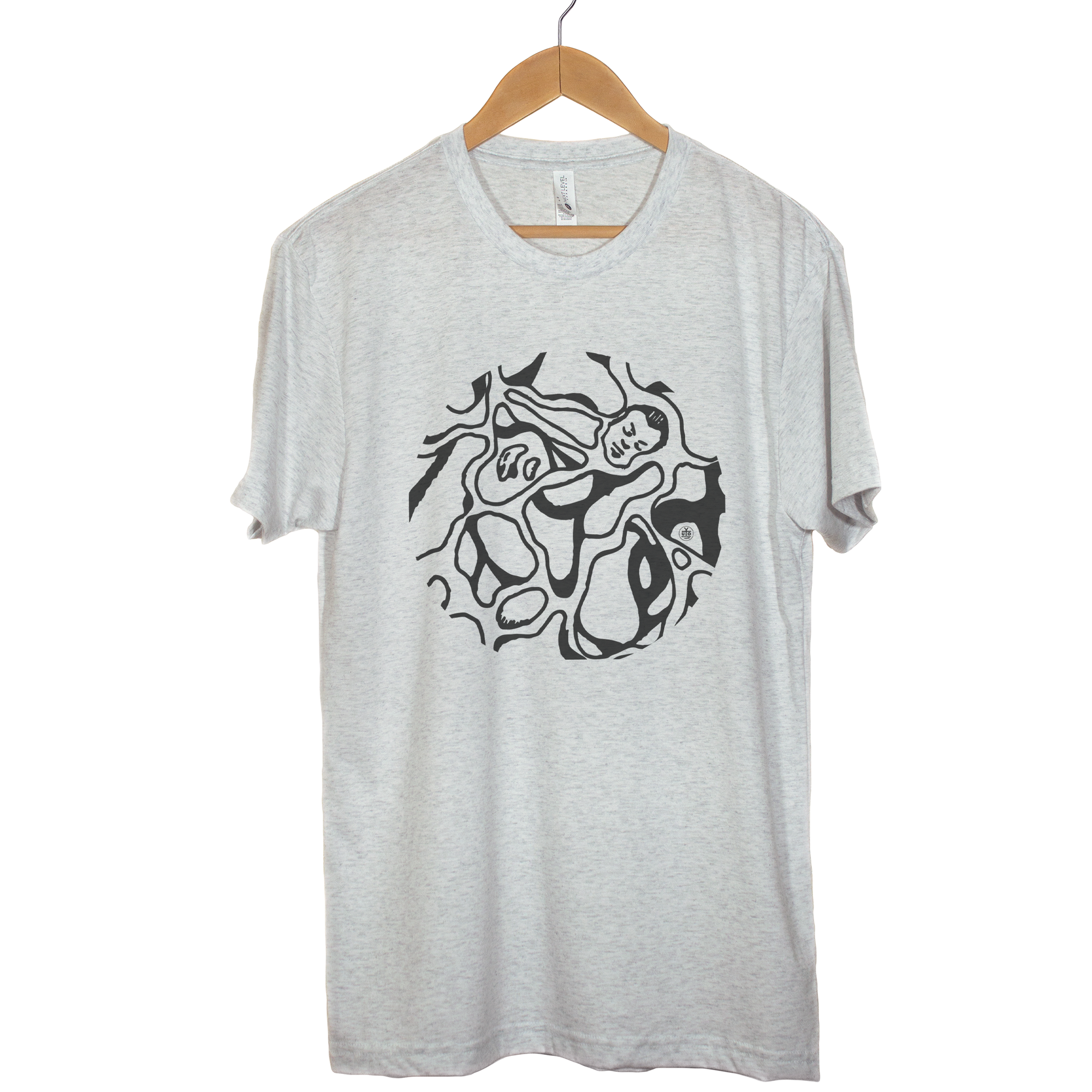 "Rivulets" - Heather/White Triblend Tee