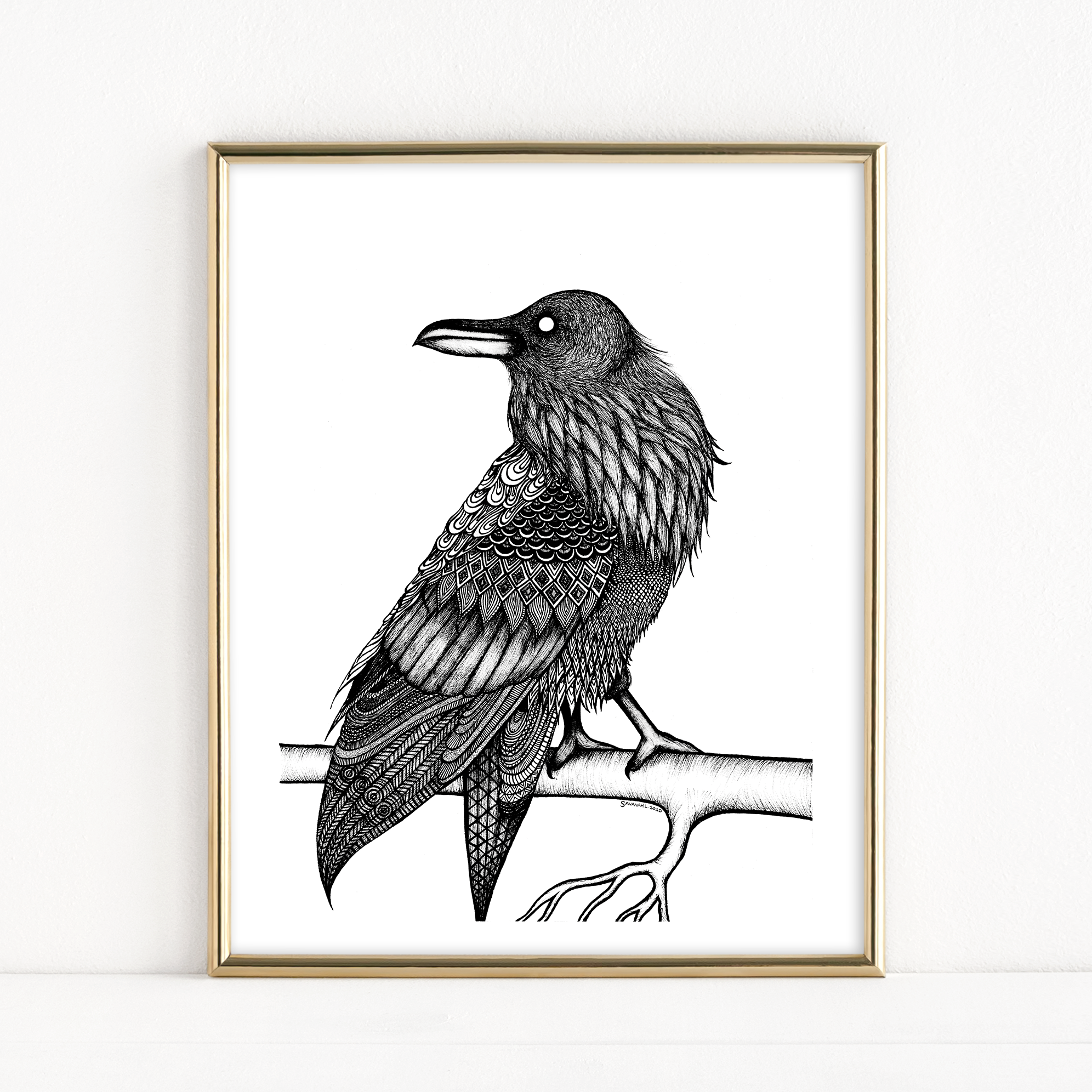 "Space Raven" (Black/White Version) - Fine Art Print