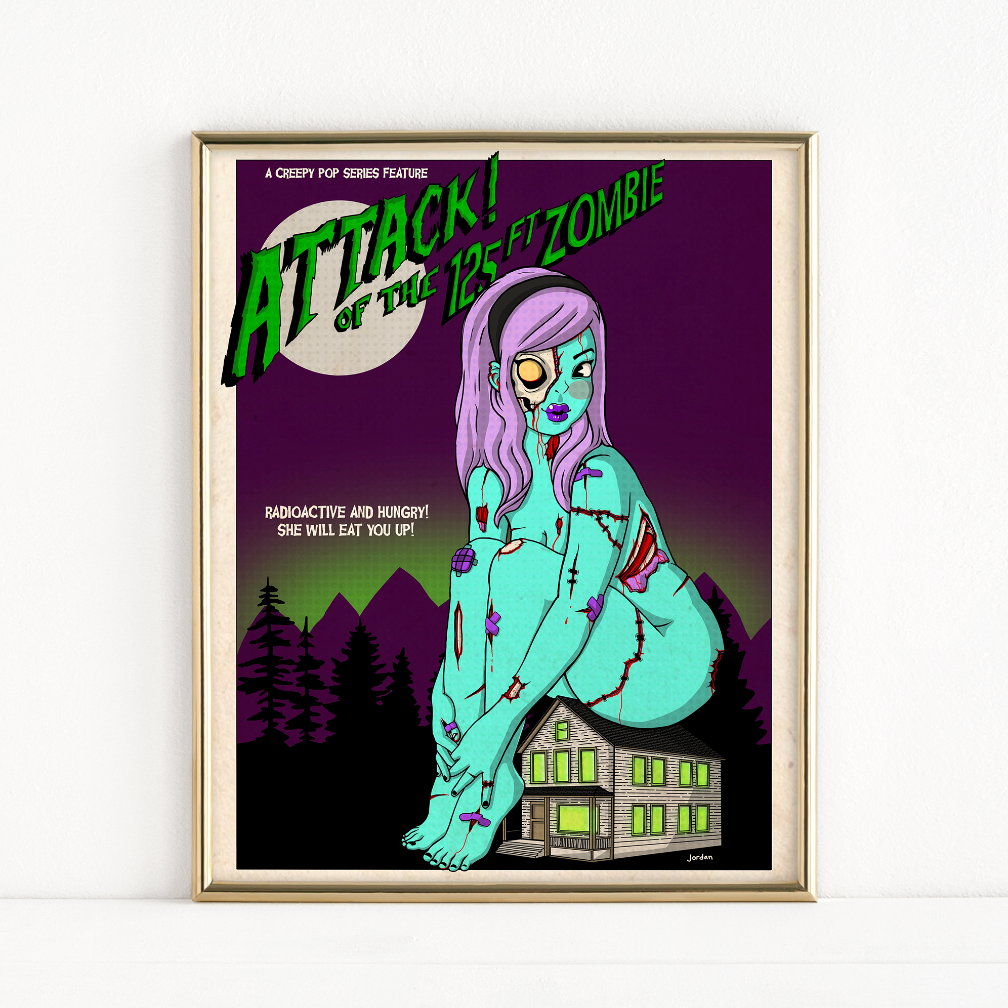 "Attack! Of the 125ft Zombie" - Fine Art Print