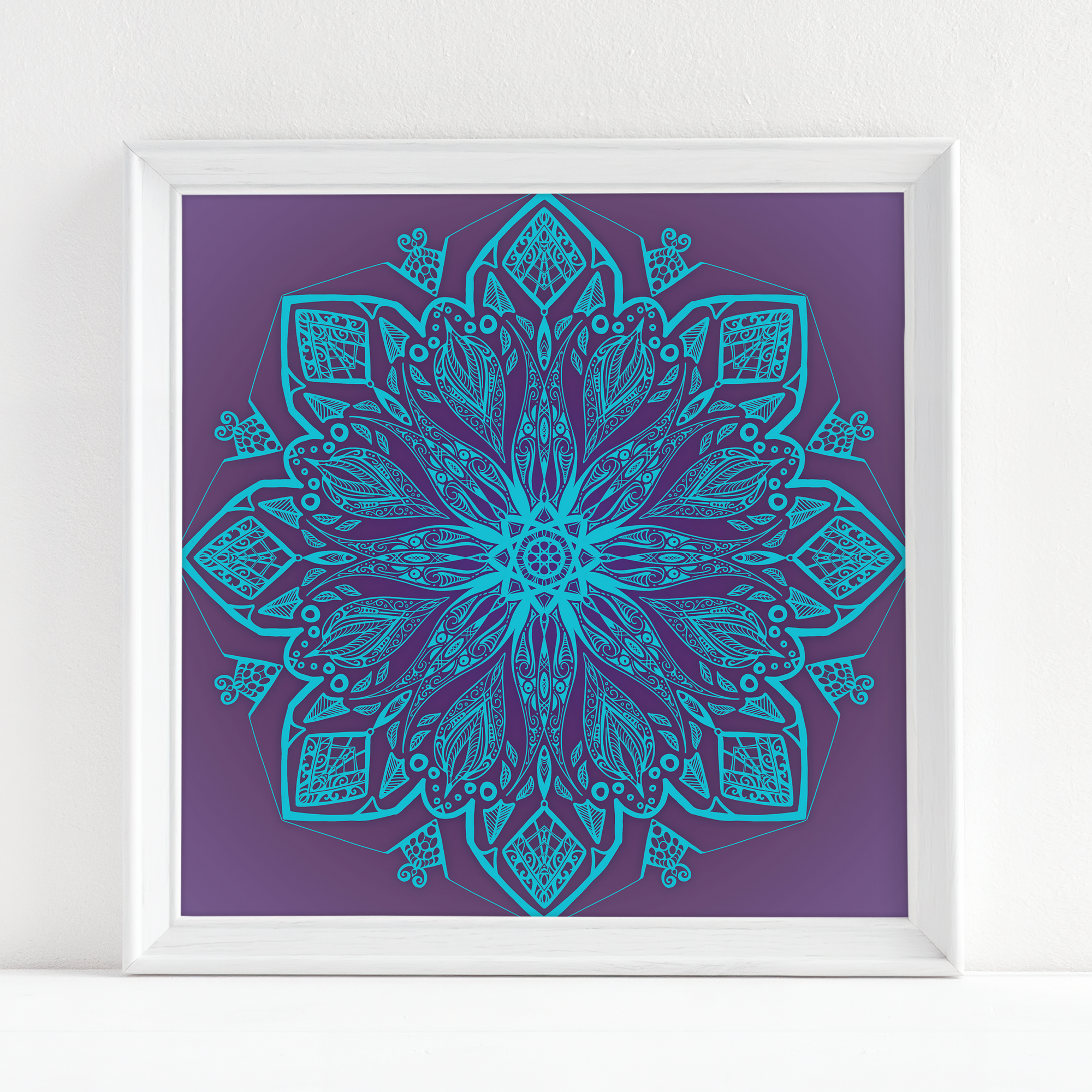 Blue and Purple Mandala - Fine Art Print