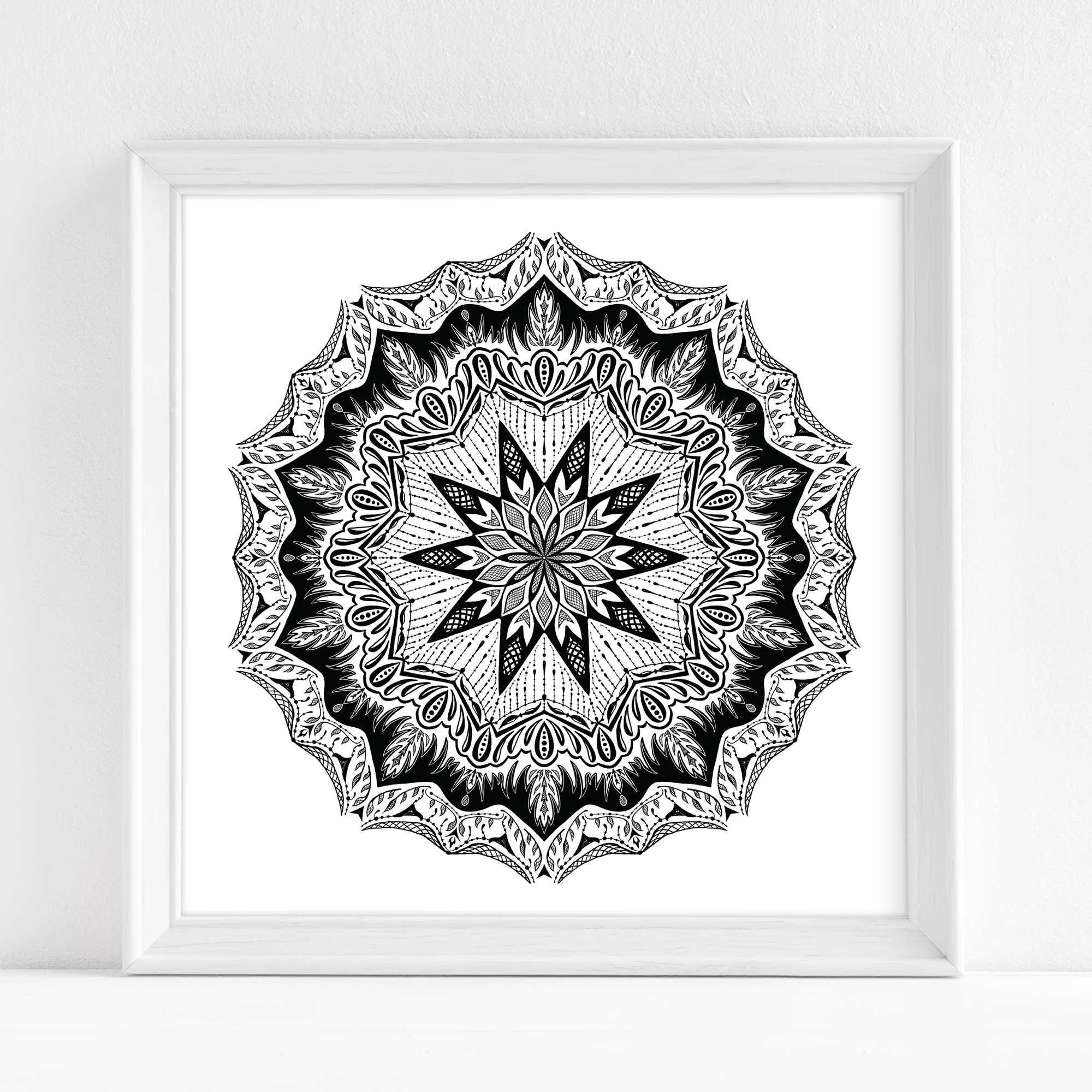 Black and White Mandala - Fine Art Print