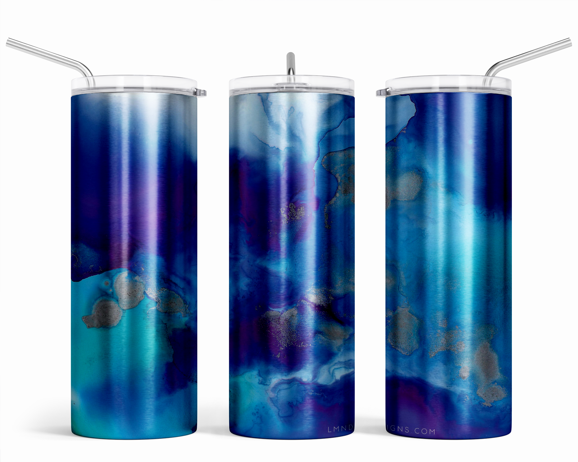 Blue Silver Ink - Stainless Steel Tumbler