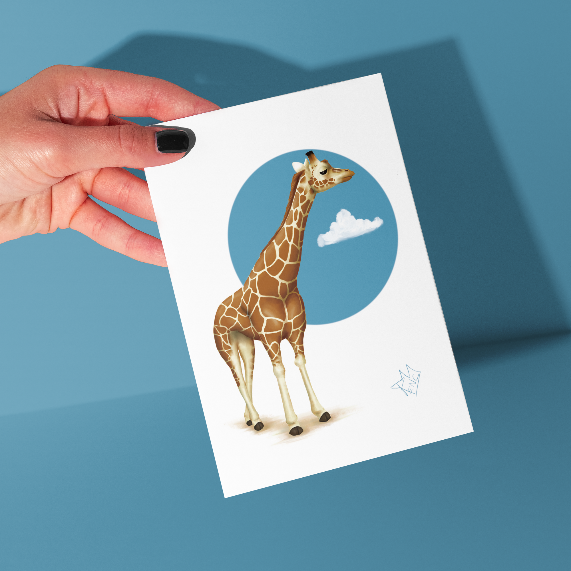 Giraffe Animal Study - Greeting Card