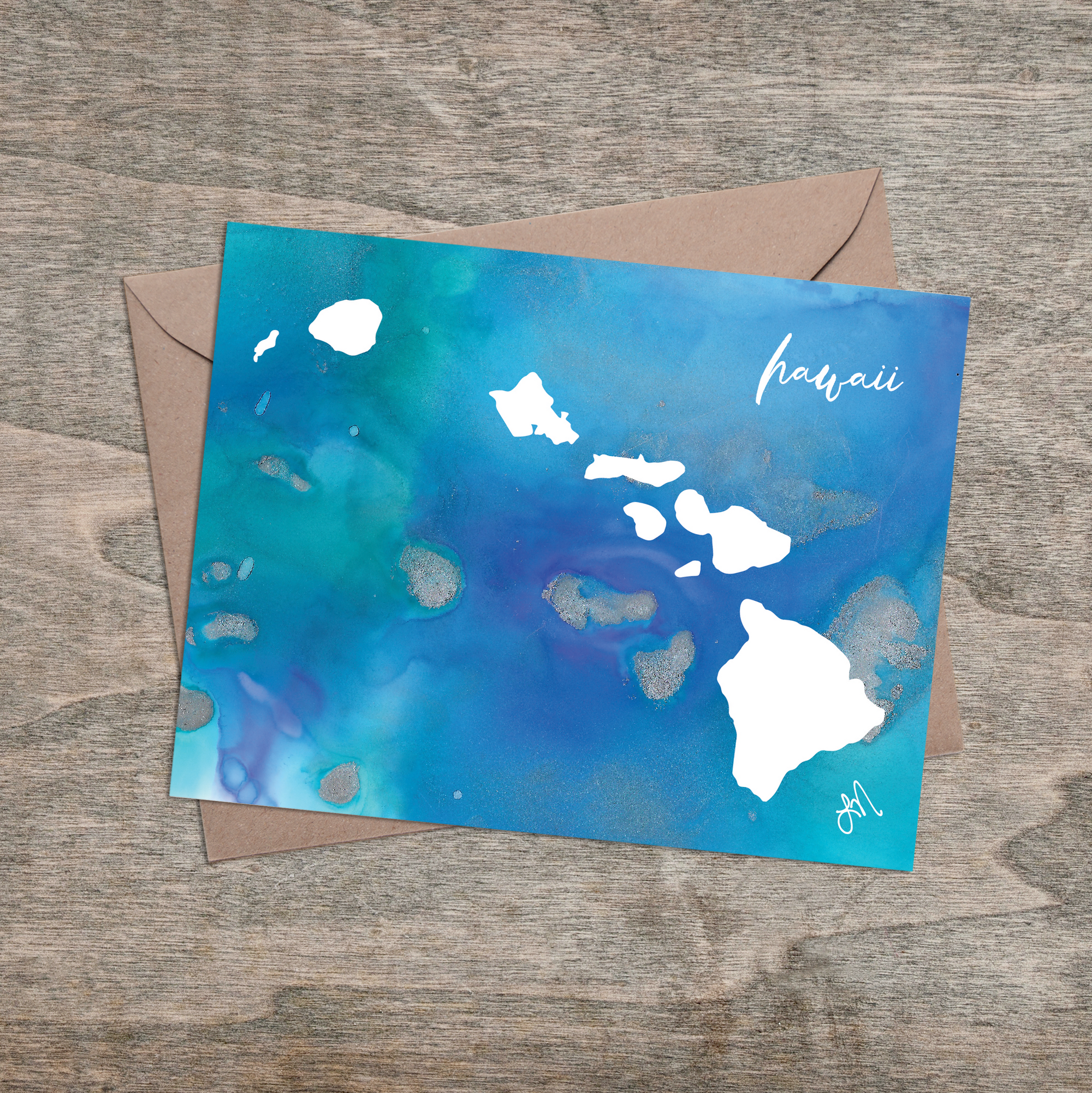 "Hawaii Alcohol Ink" - Greeting Card (Single or Pack)