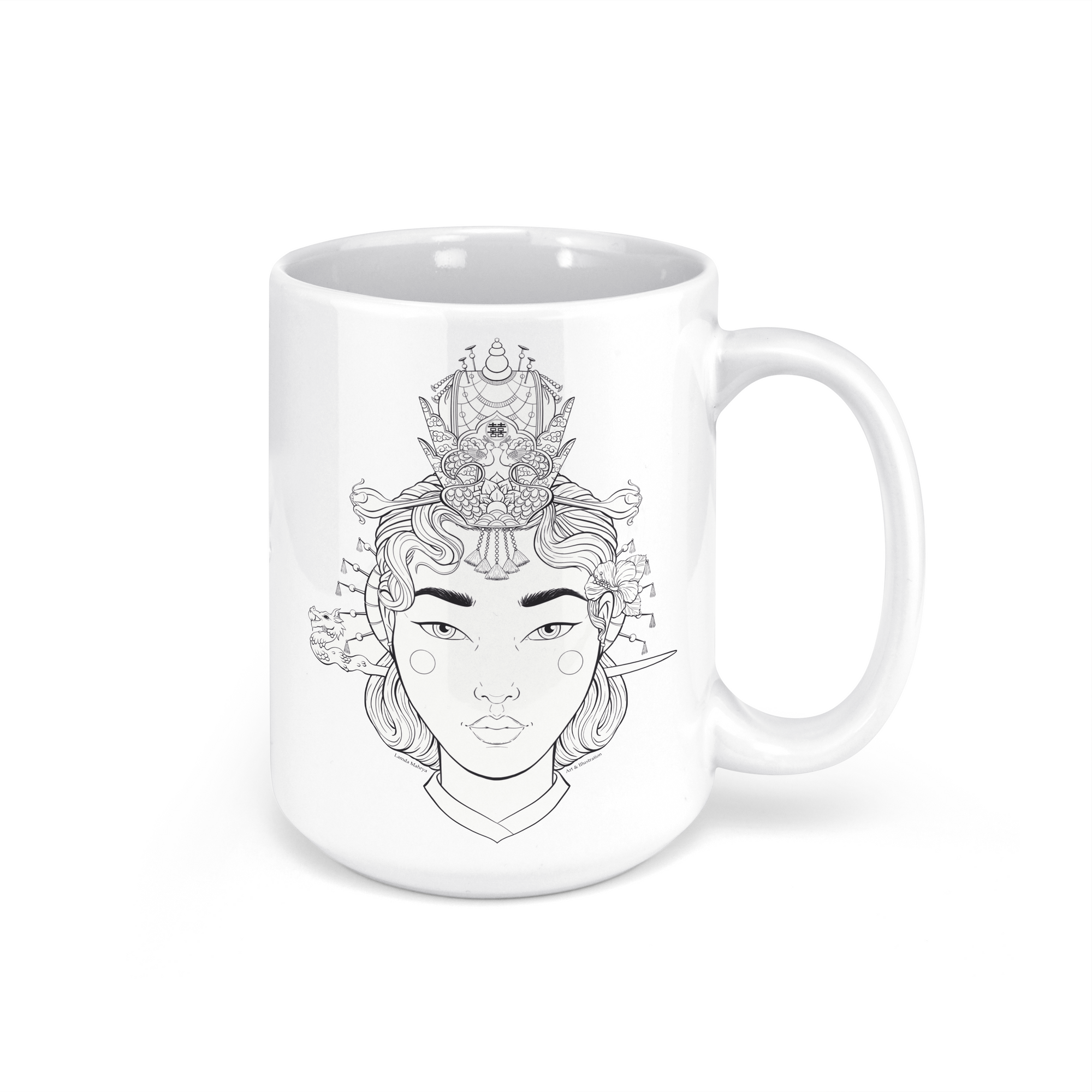 "Hibiscus Bride" - 15oz Coffee Mug