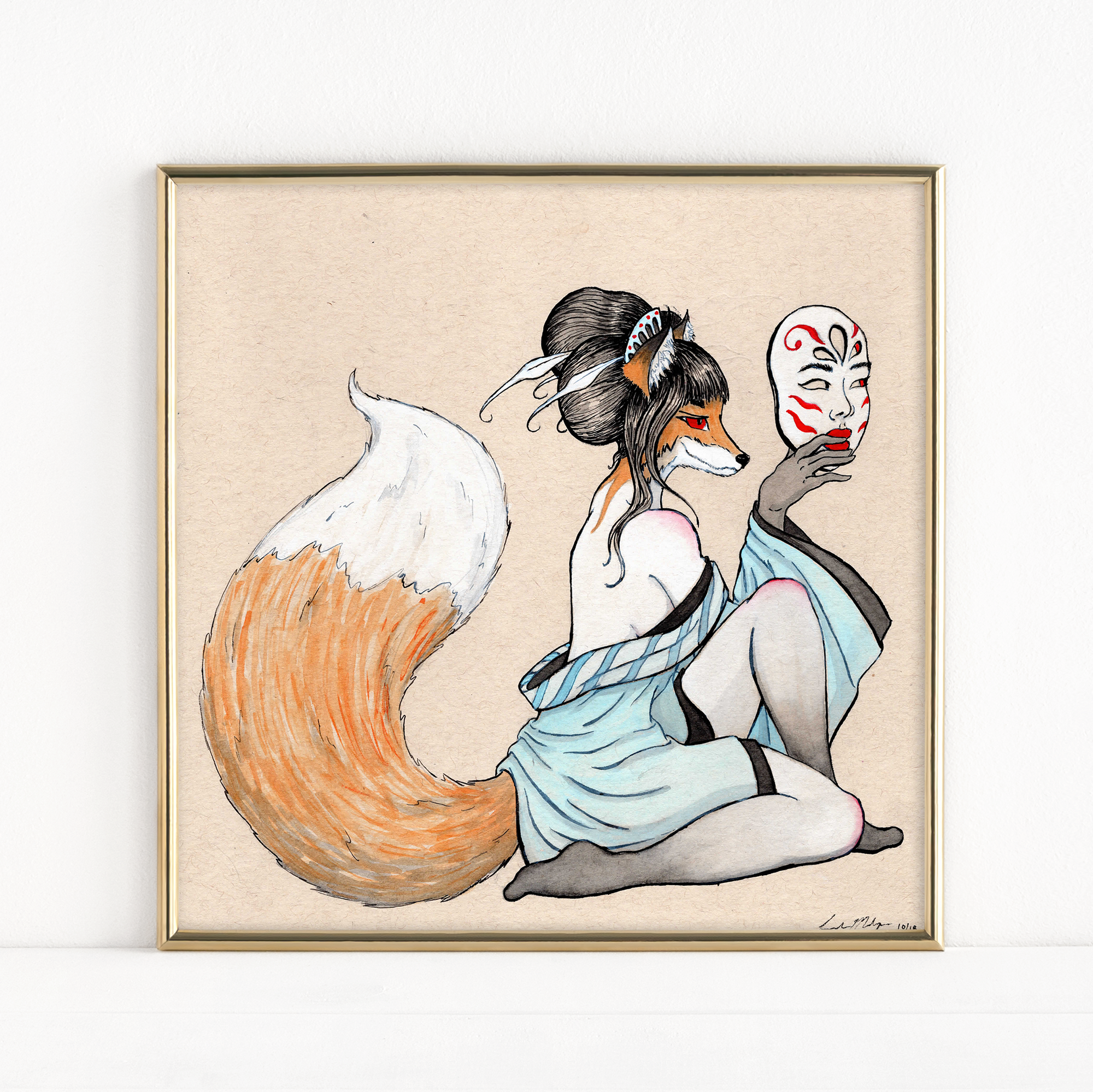 "Kitsune" - 8x8 Fine Art Print
