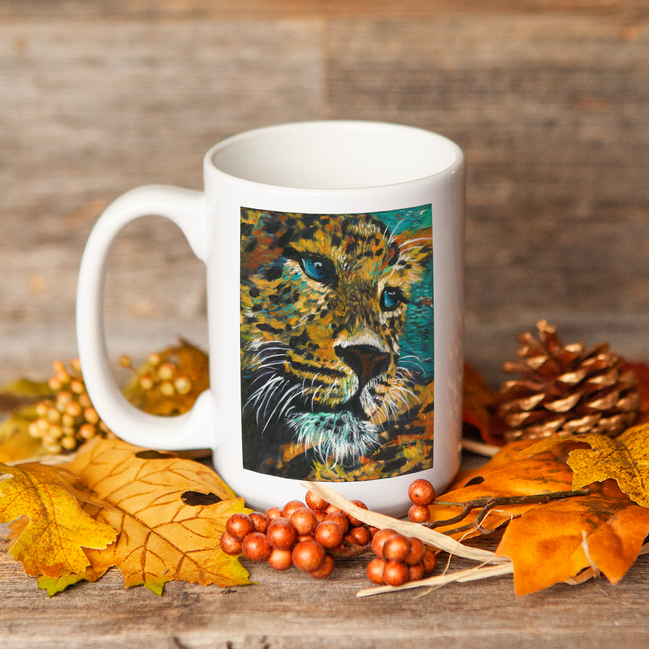 "Lilyana the Leopard" - 15oz Coffee Mug