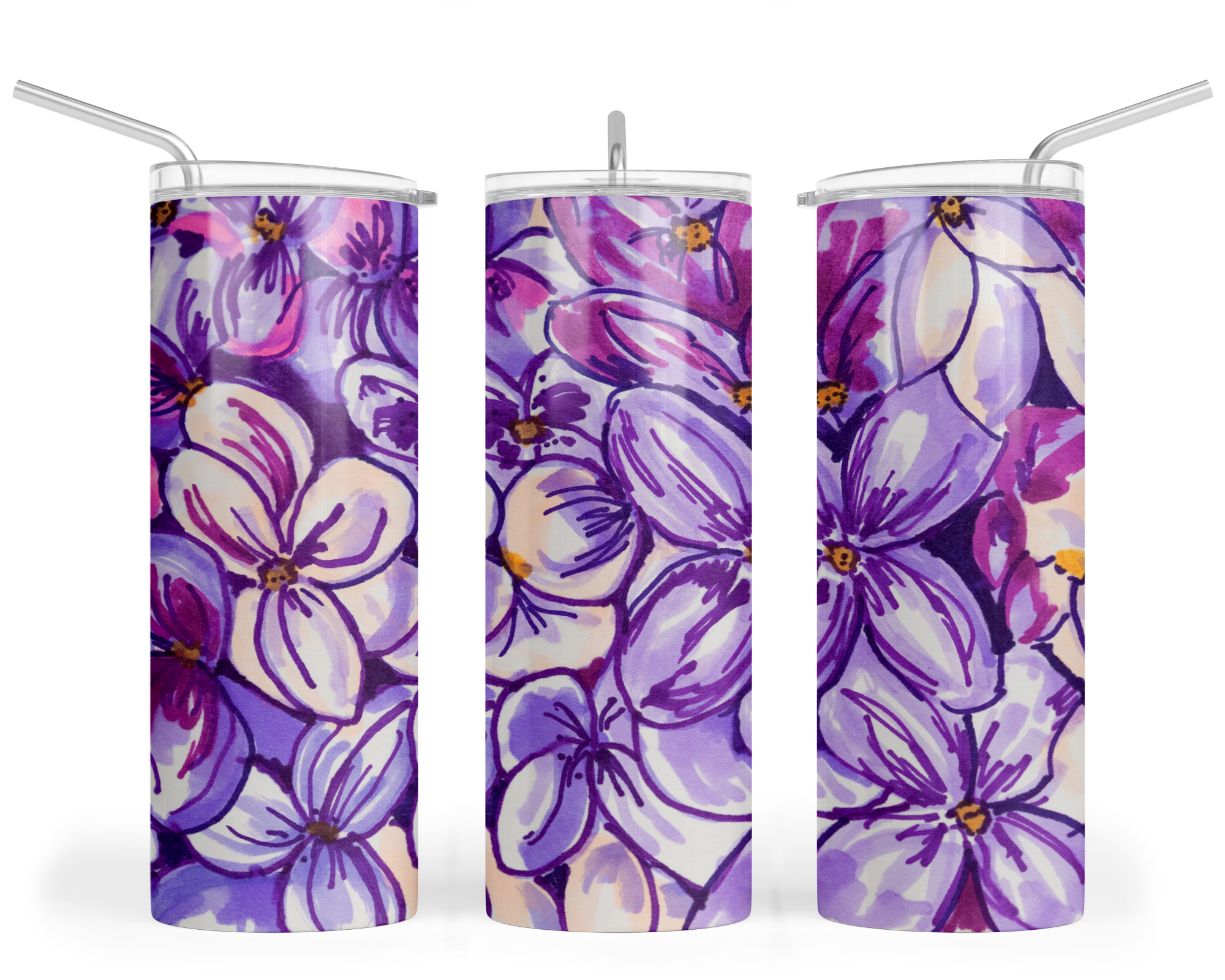 "Lots of Lilacs" - Stainless Steel Tumbler