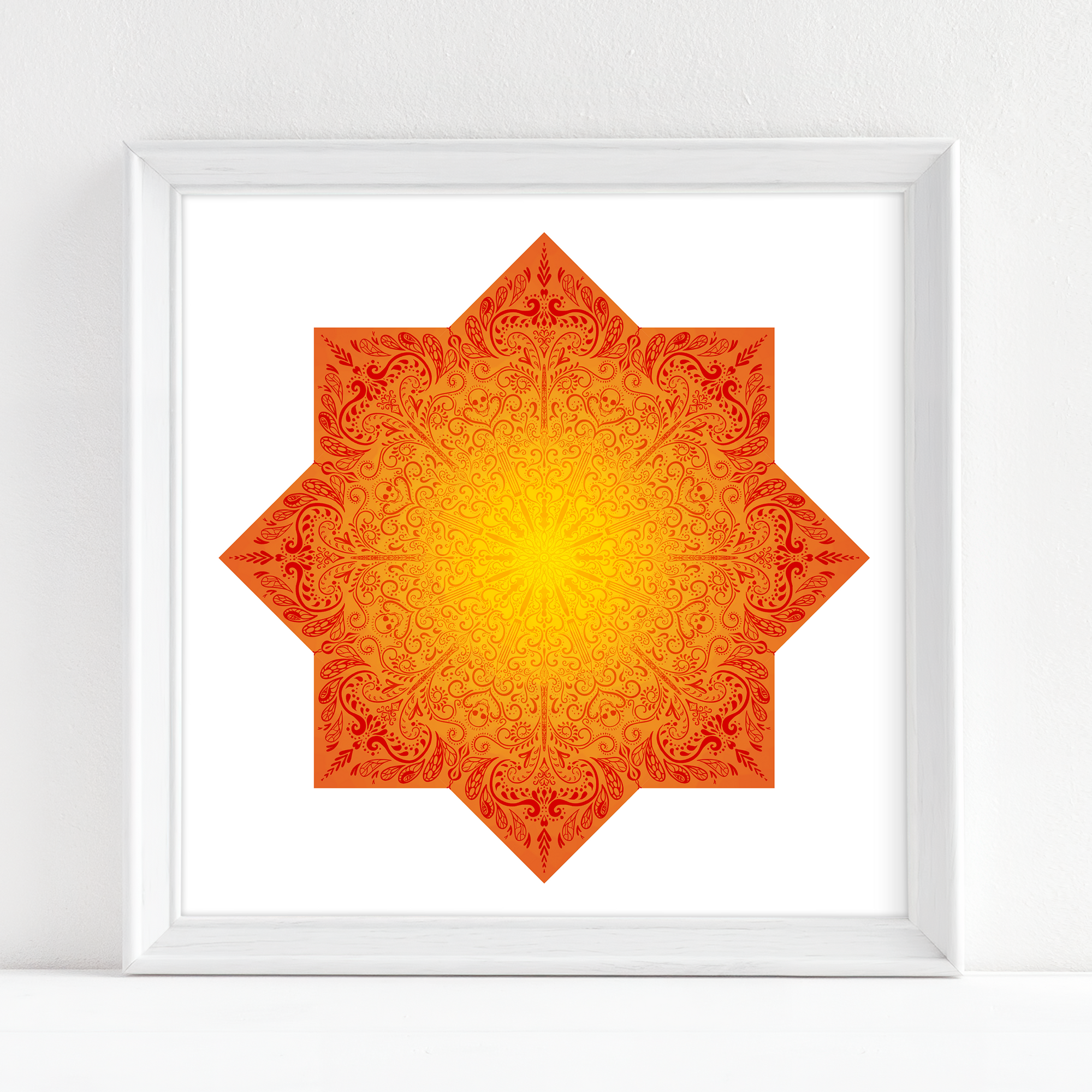 Orange Mandala - Fine Art Print