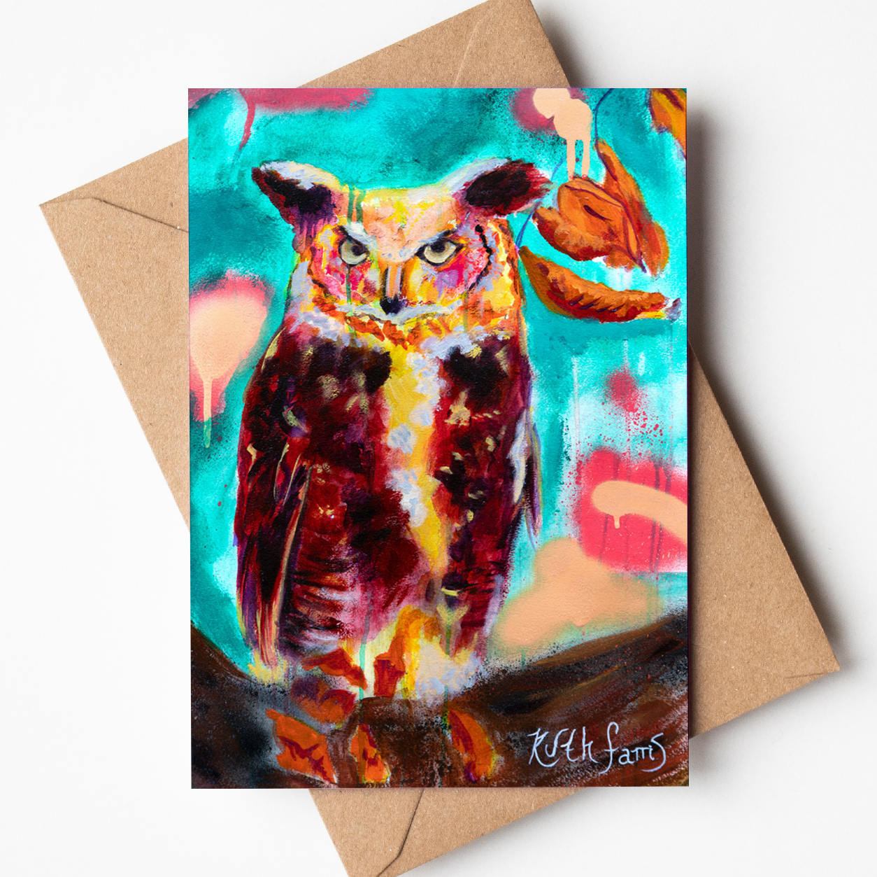 "Owlish Autumn Day" - Greeting Card