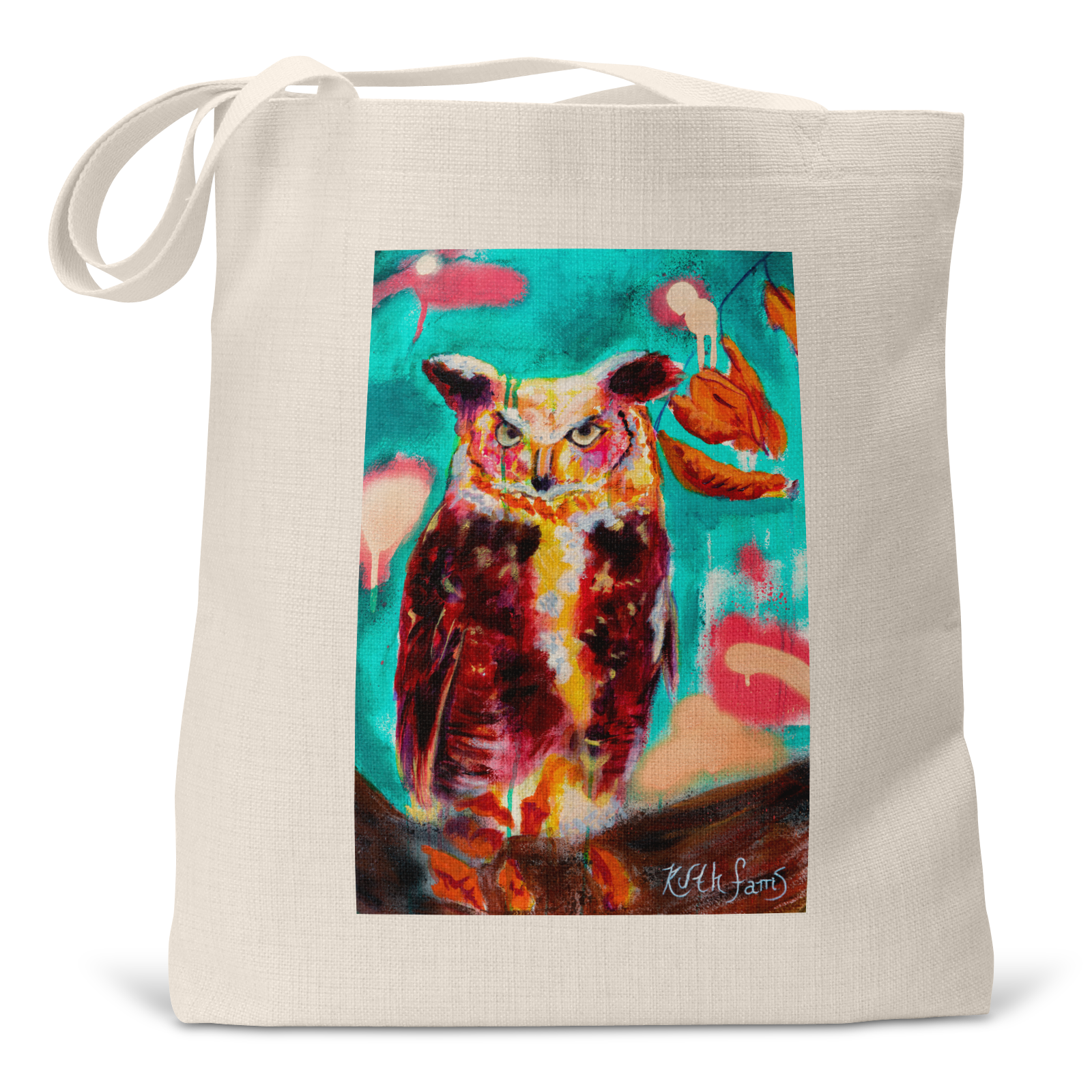 "Owlish Autumn Day" - Small/Large Tote Bag