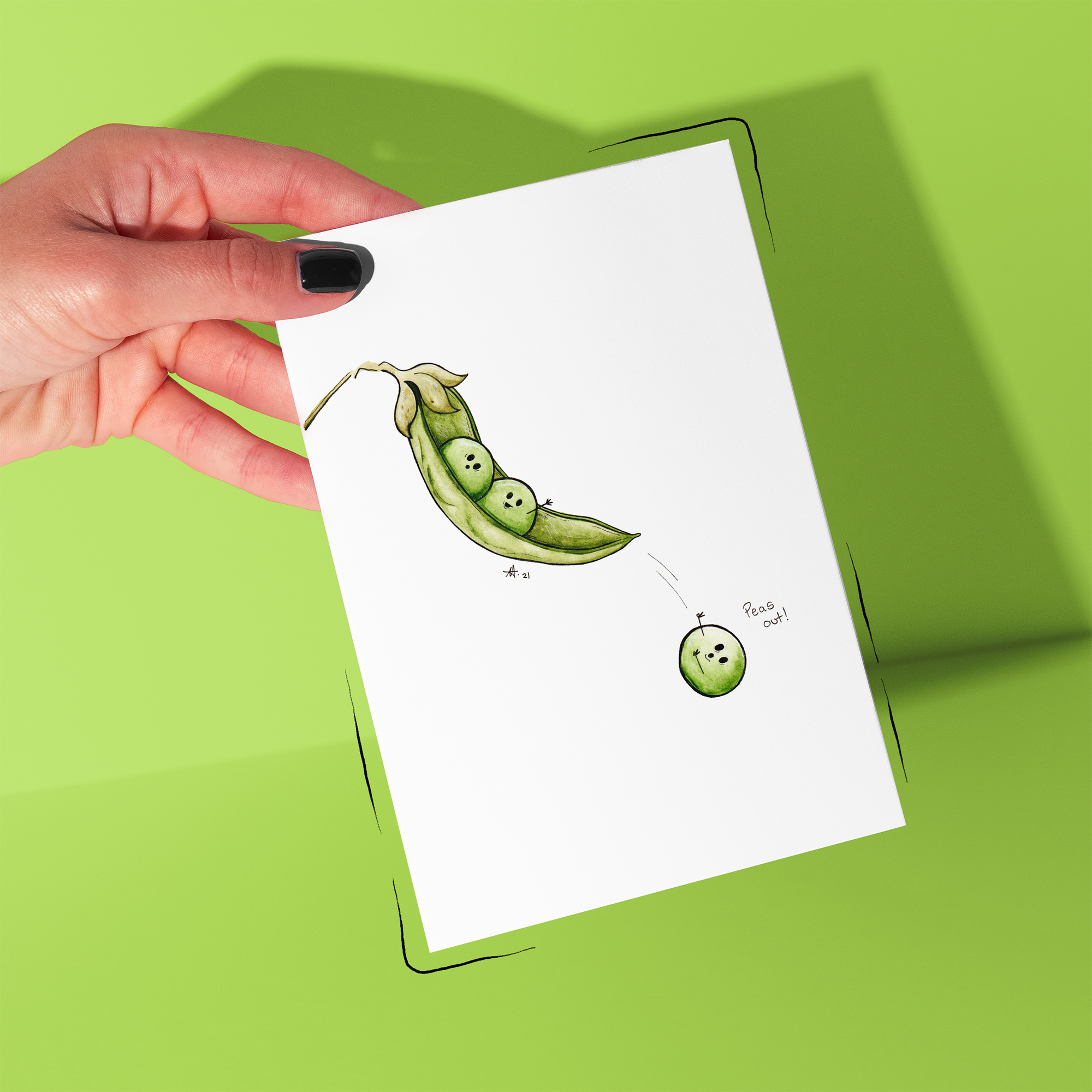 "Peas out!" - Greeting Card / Small Print
