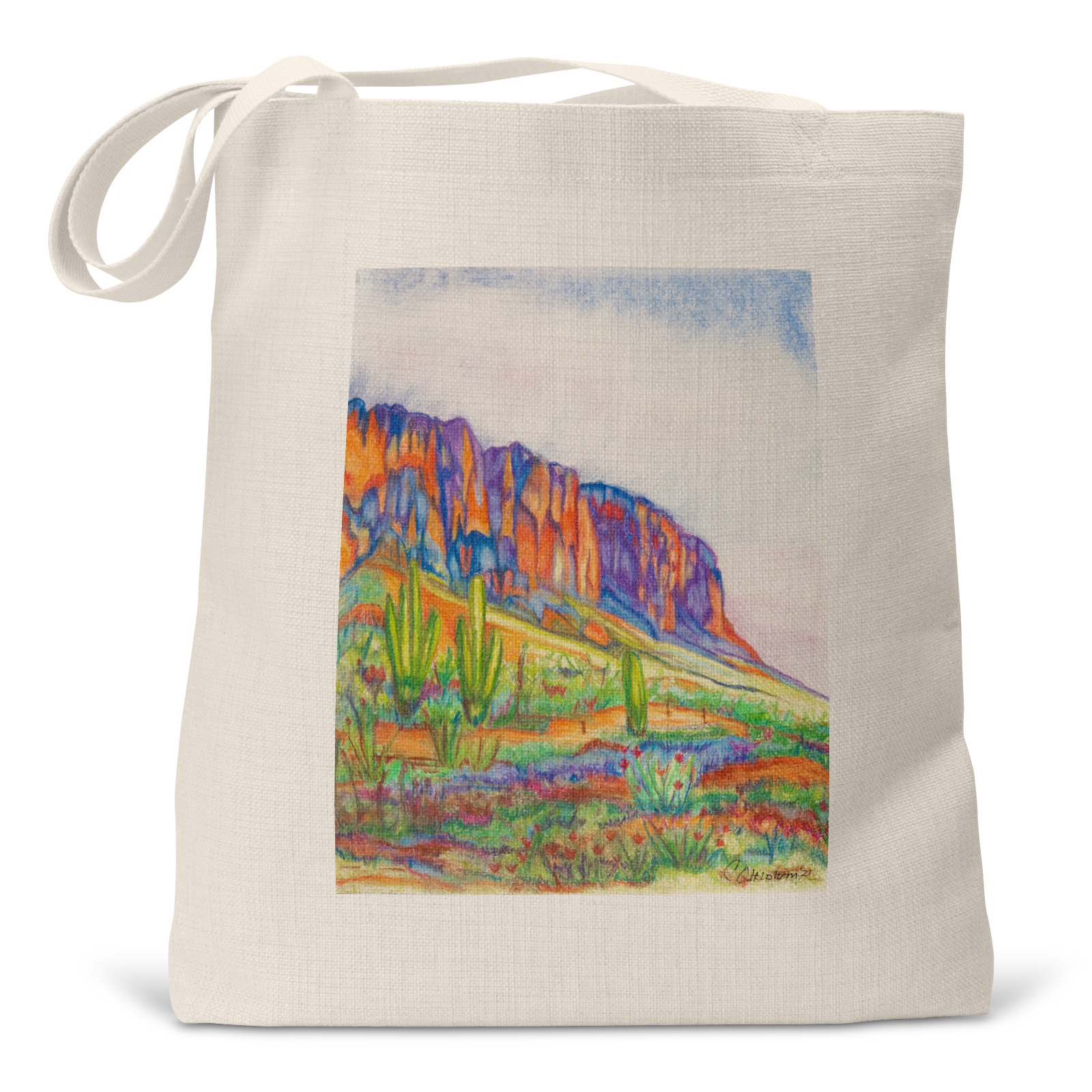 "Purple Mountains" - Small/Large Linen Tote