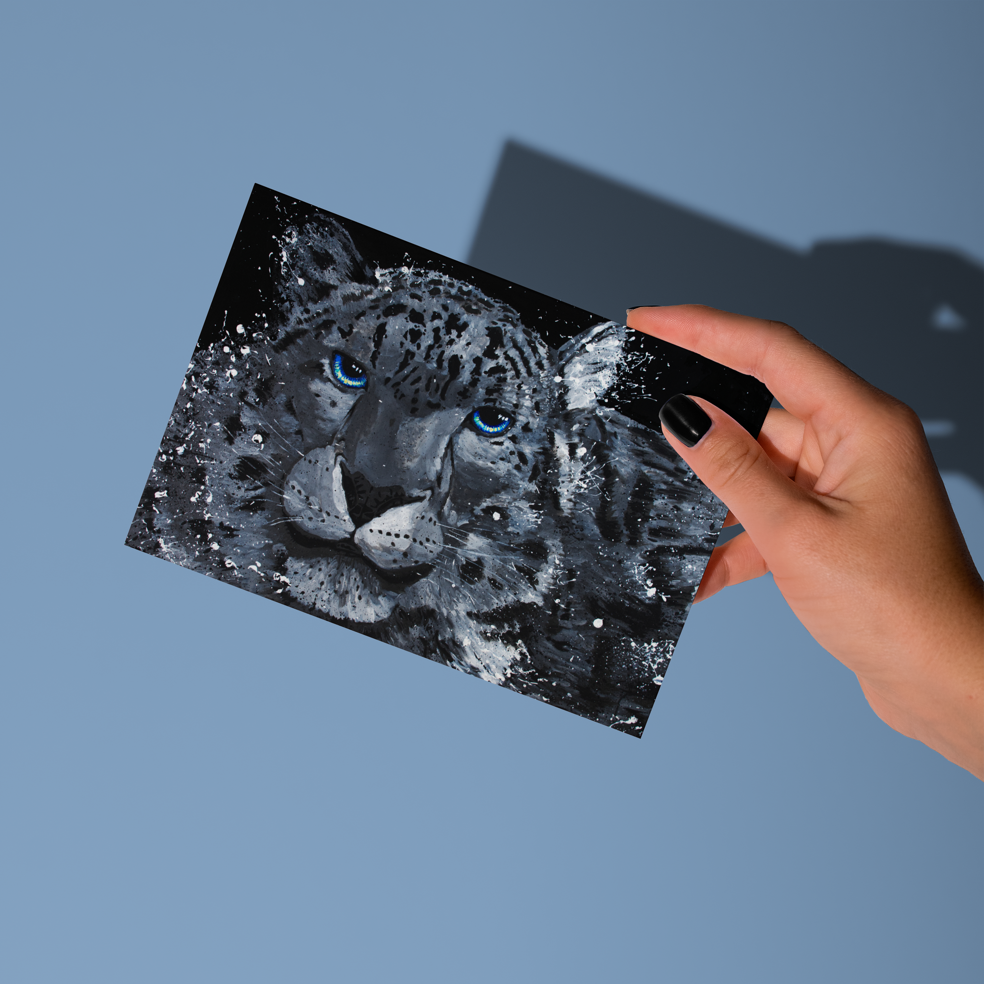 "Snow Leopard" - Greeting Card