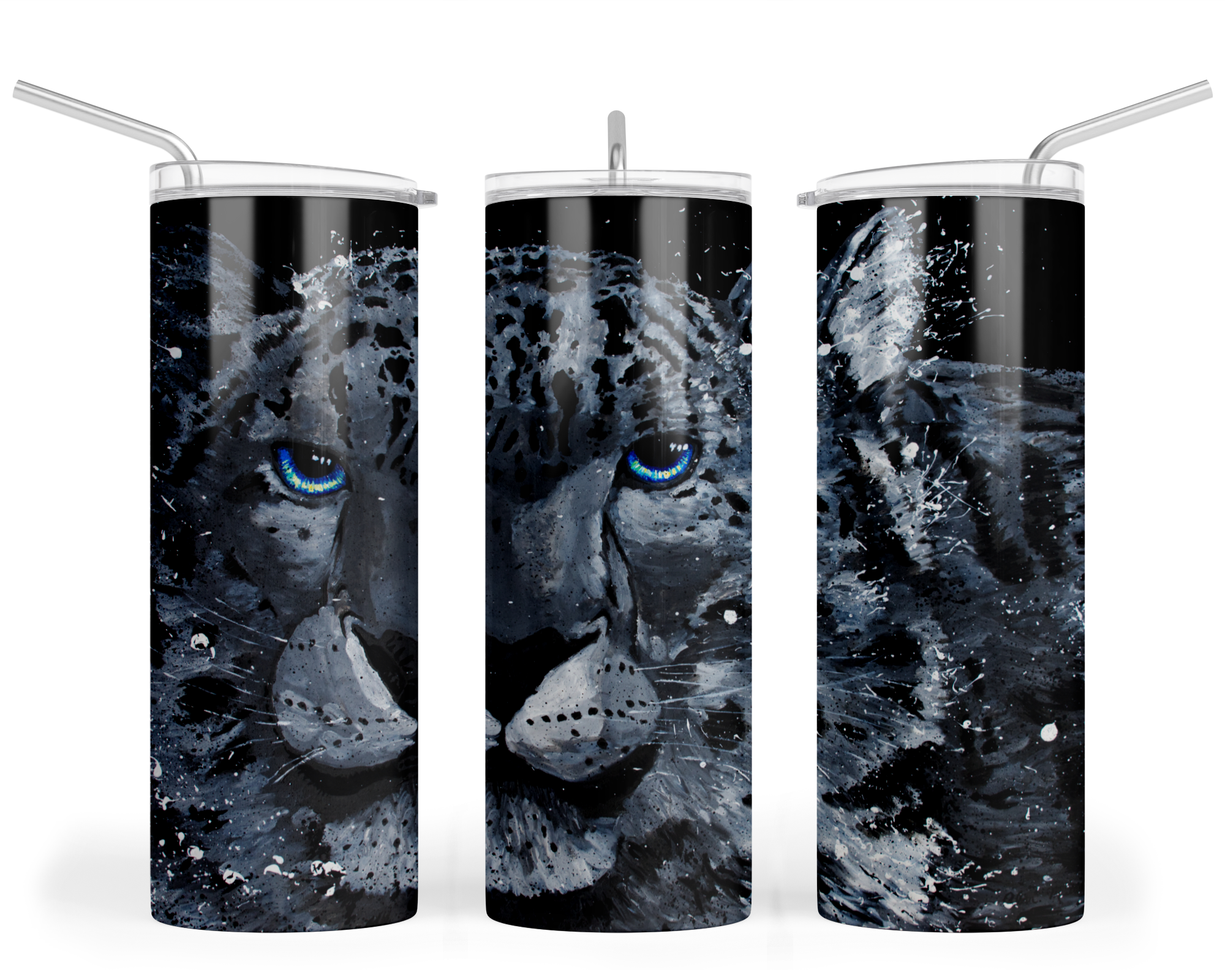 "Snow Leopard" - Stainless Steel Tumbler