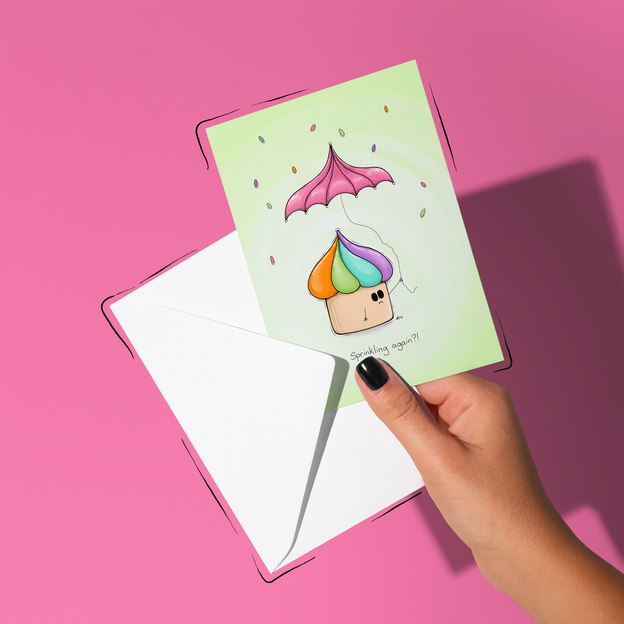 "Sprinkling again?!" - Greeting Card / Small Print