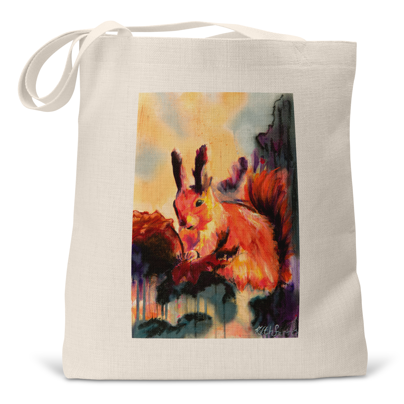 "A Squirrelish Fall Day" - Small/Large Tote Bag