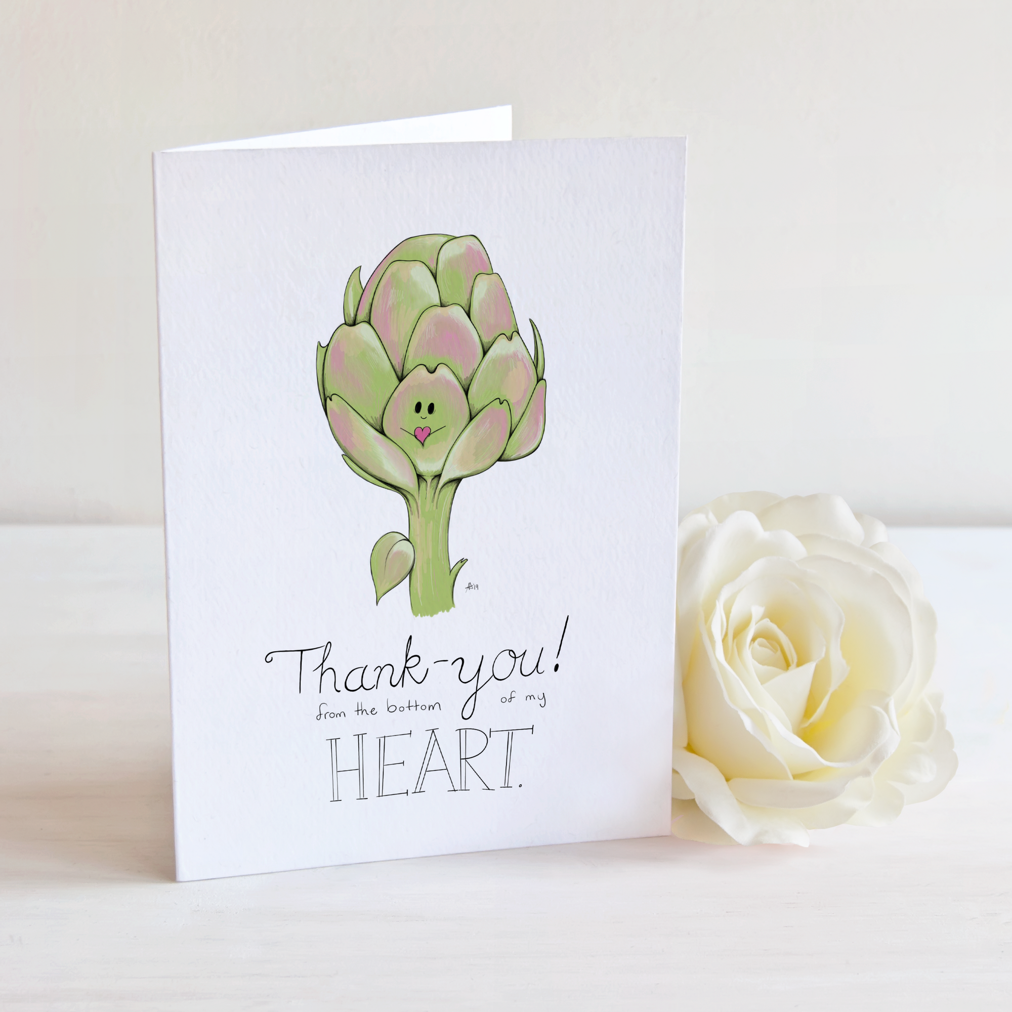 "Thank you! From the bottom of my HEART." - Greeting Card / Small Print
