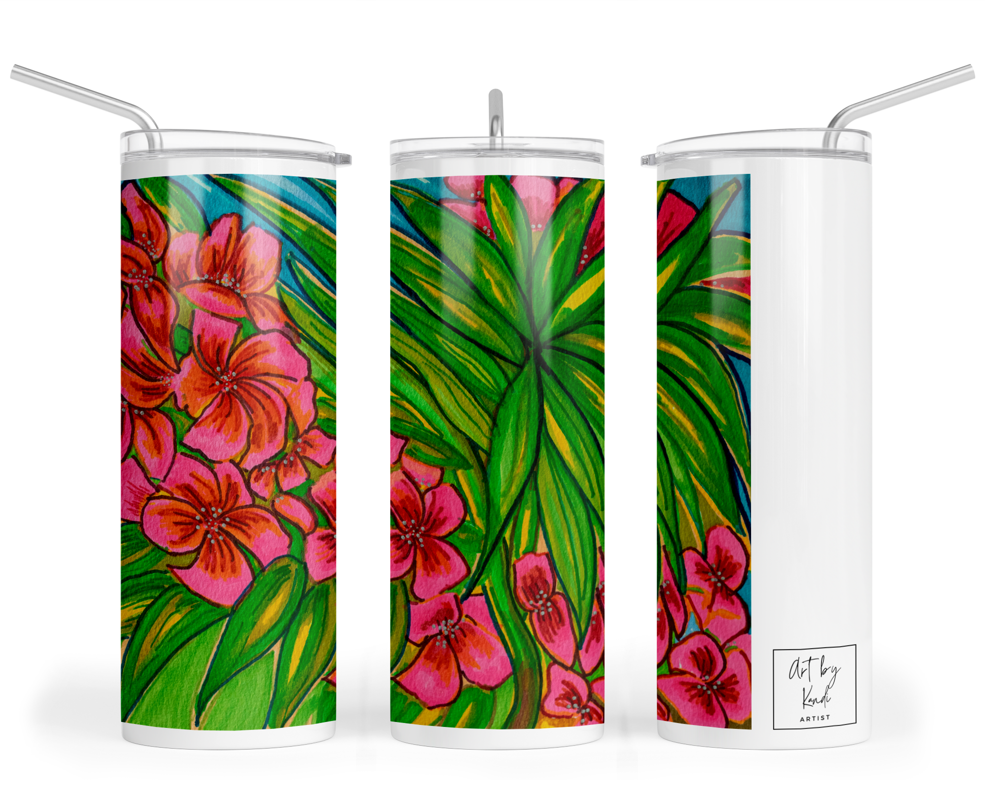 "Tropical Vibes" - Stainless Steel Tumbler
