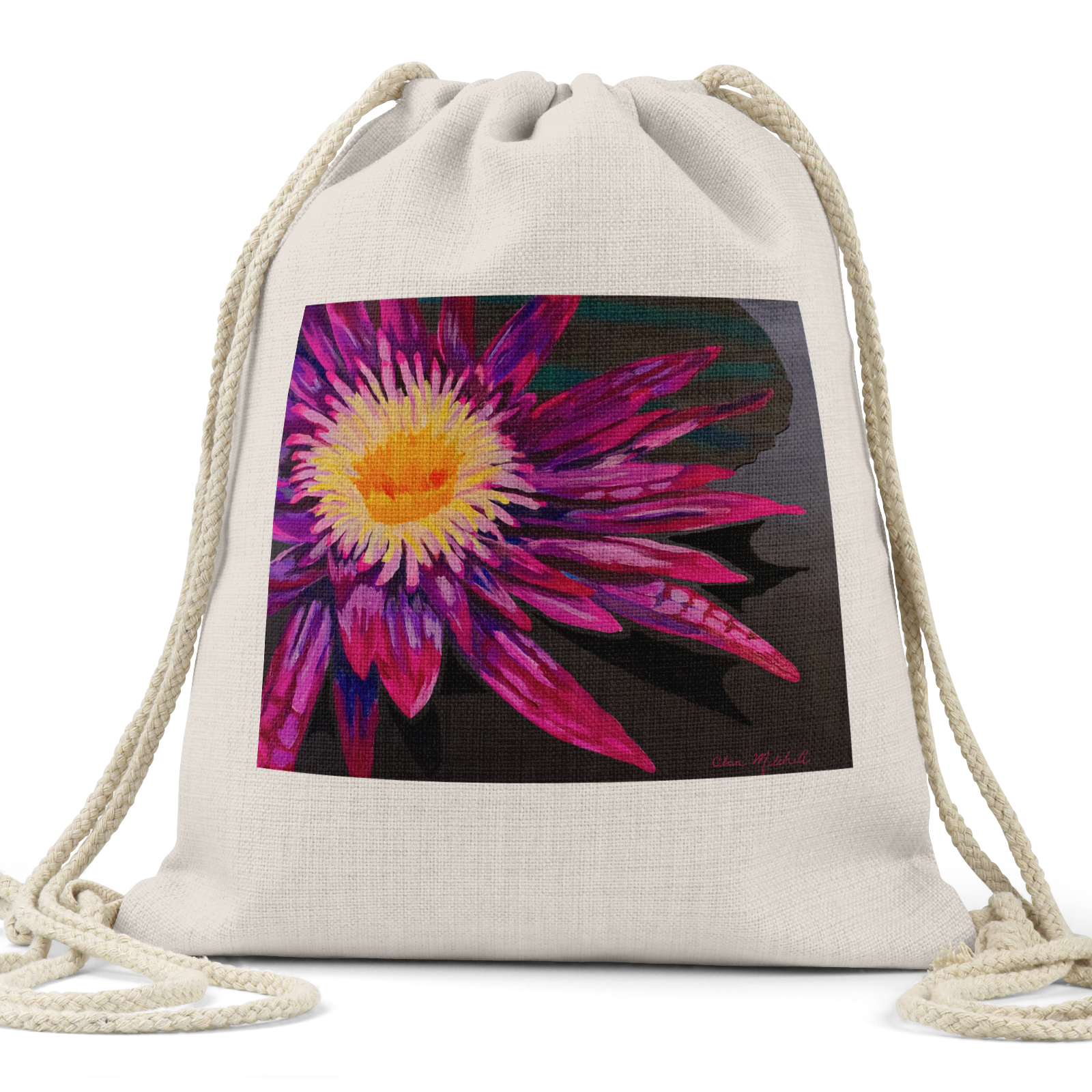 "Water Lily, Still Water" - Linen Tote