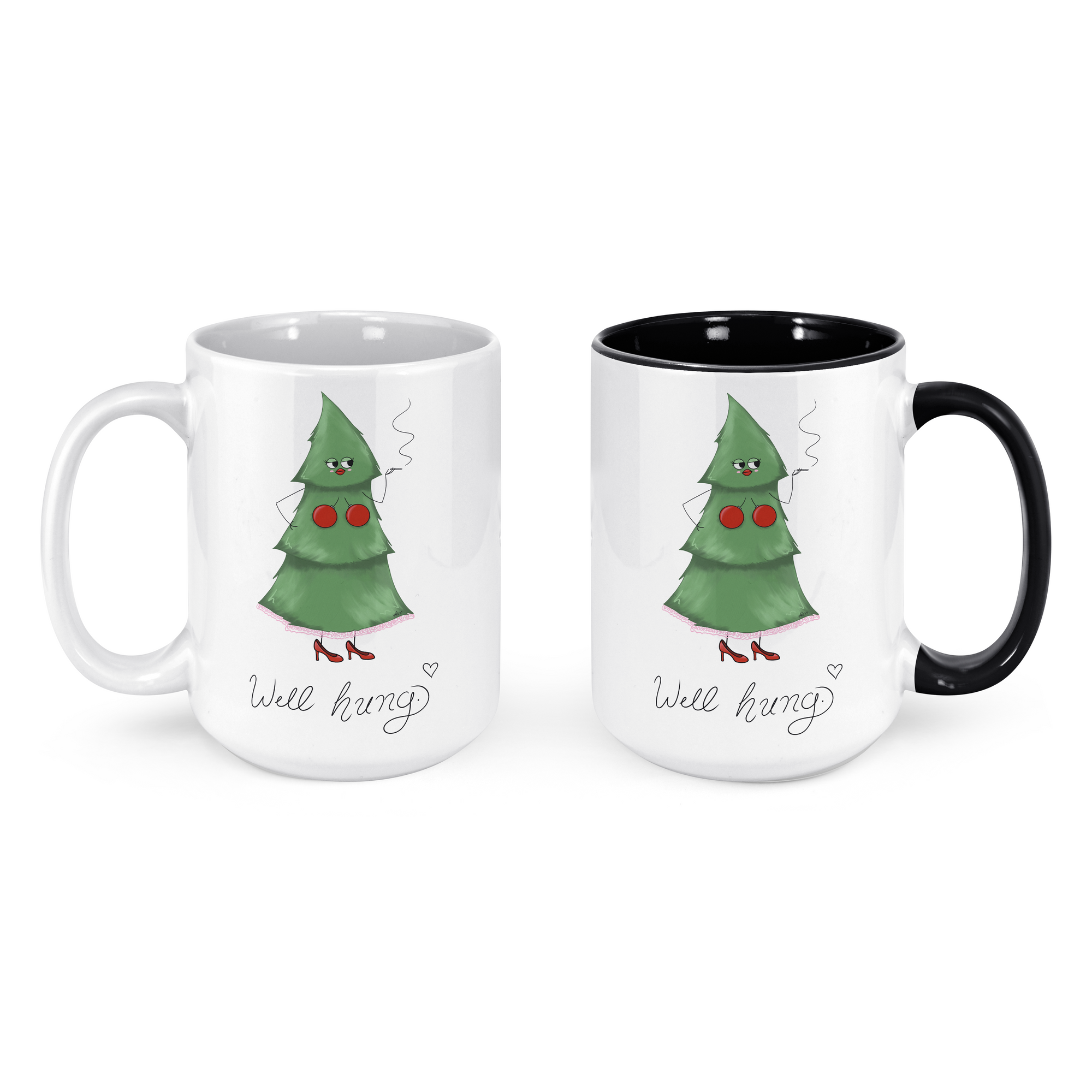 "Well hung." (Lady Bits Version) - 15oz Coffee Mug