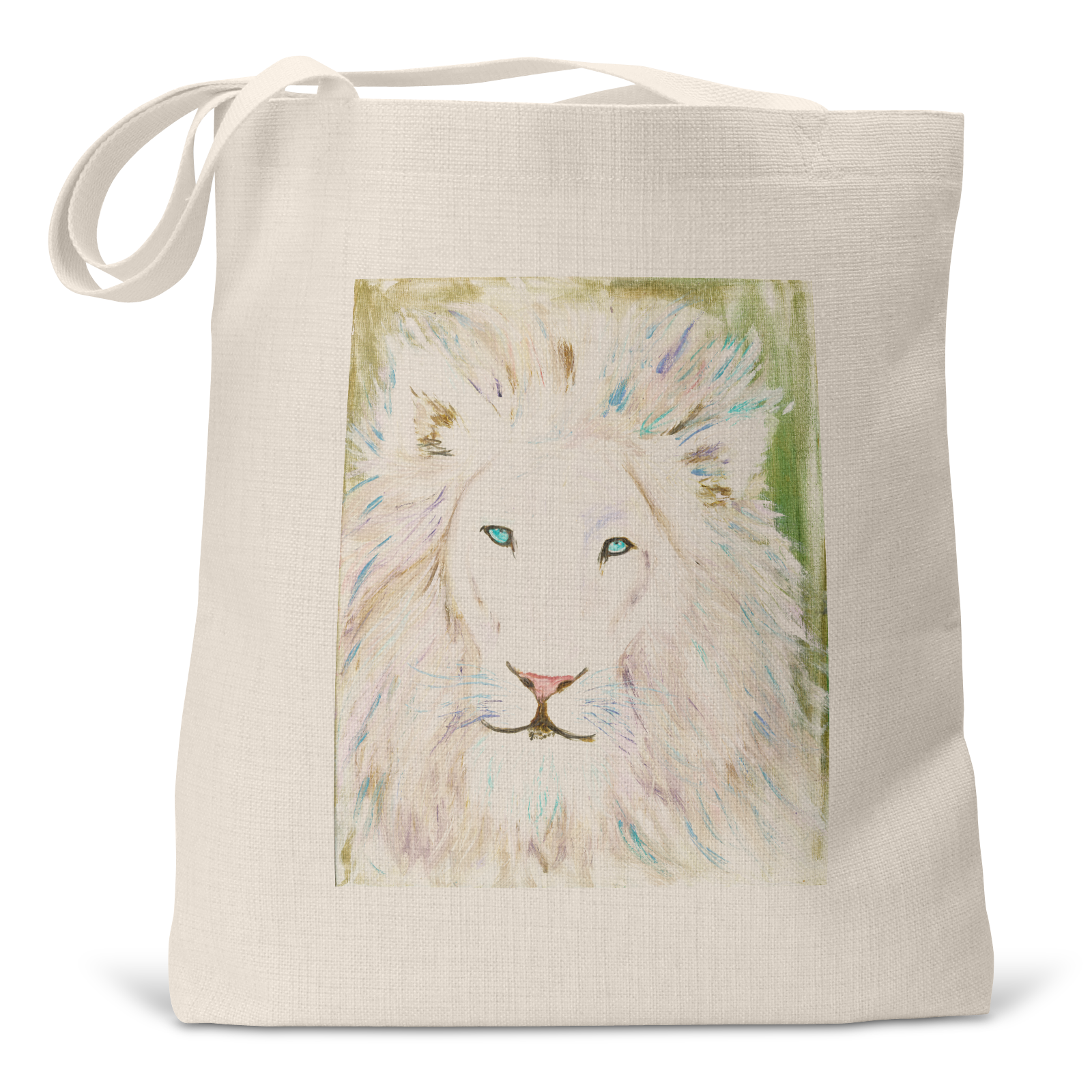 "Whimsical White Lion" - Small Tote