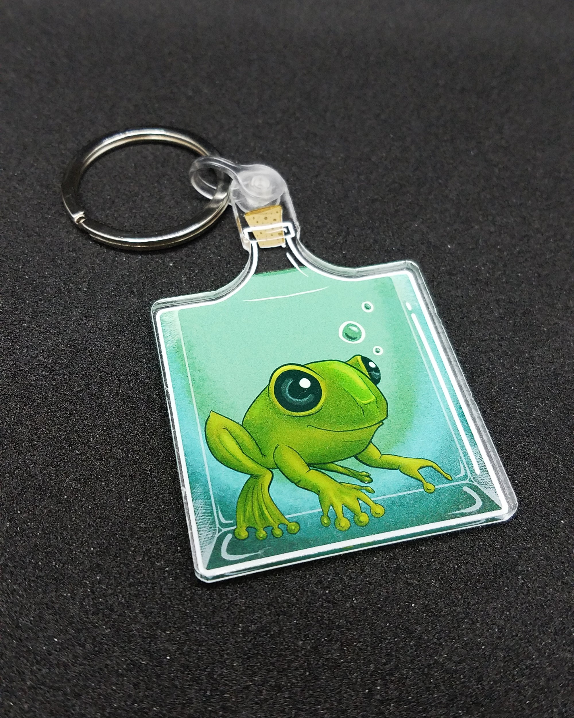 Frog in a Bottle - Acrylic Keychain