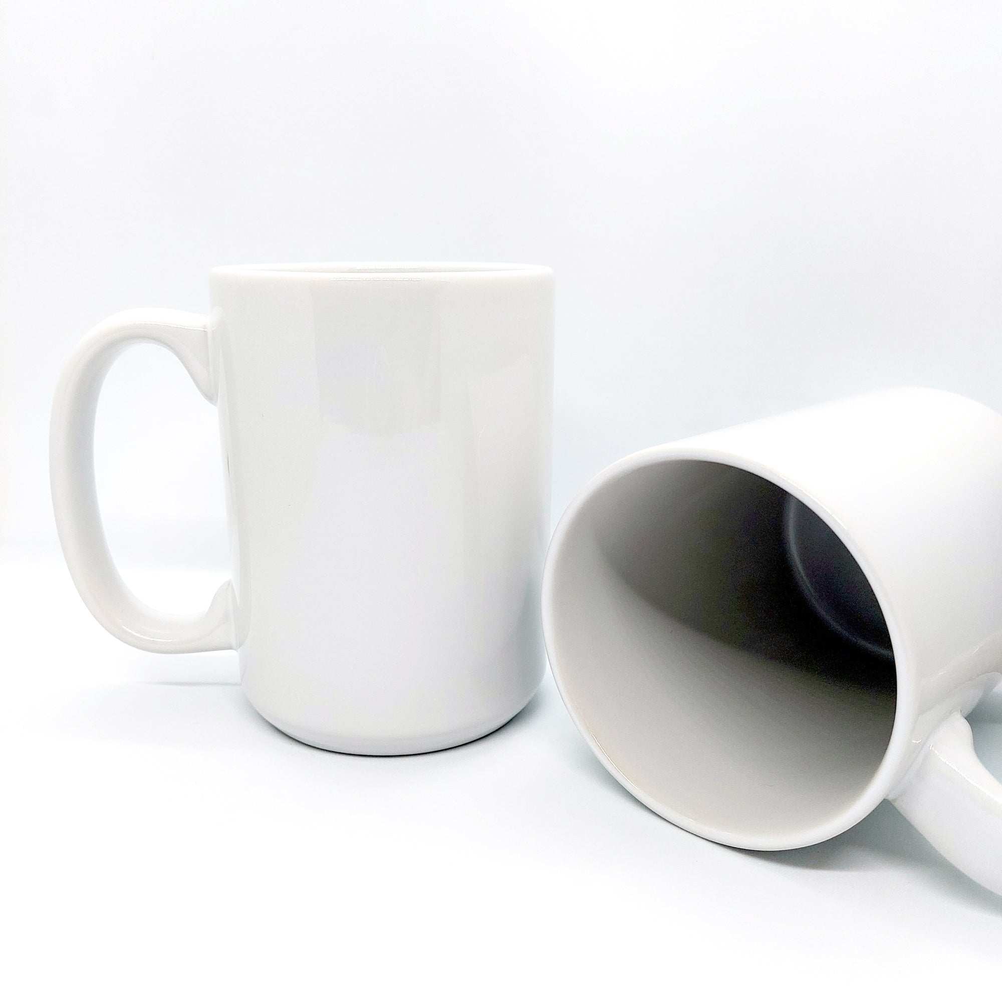 All White - Blank Customizable 15oz Coffee Mugs