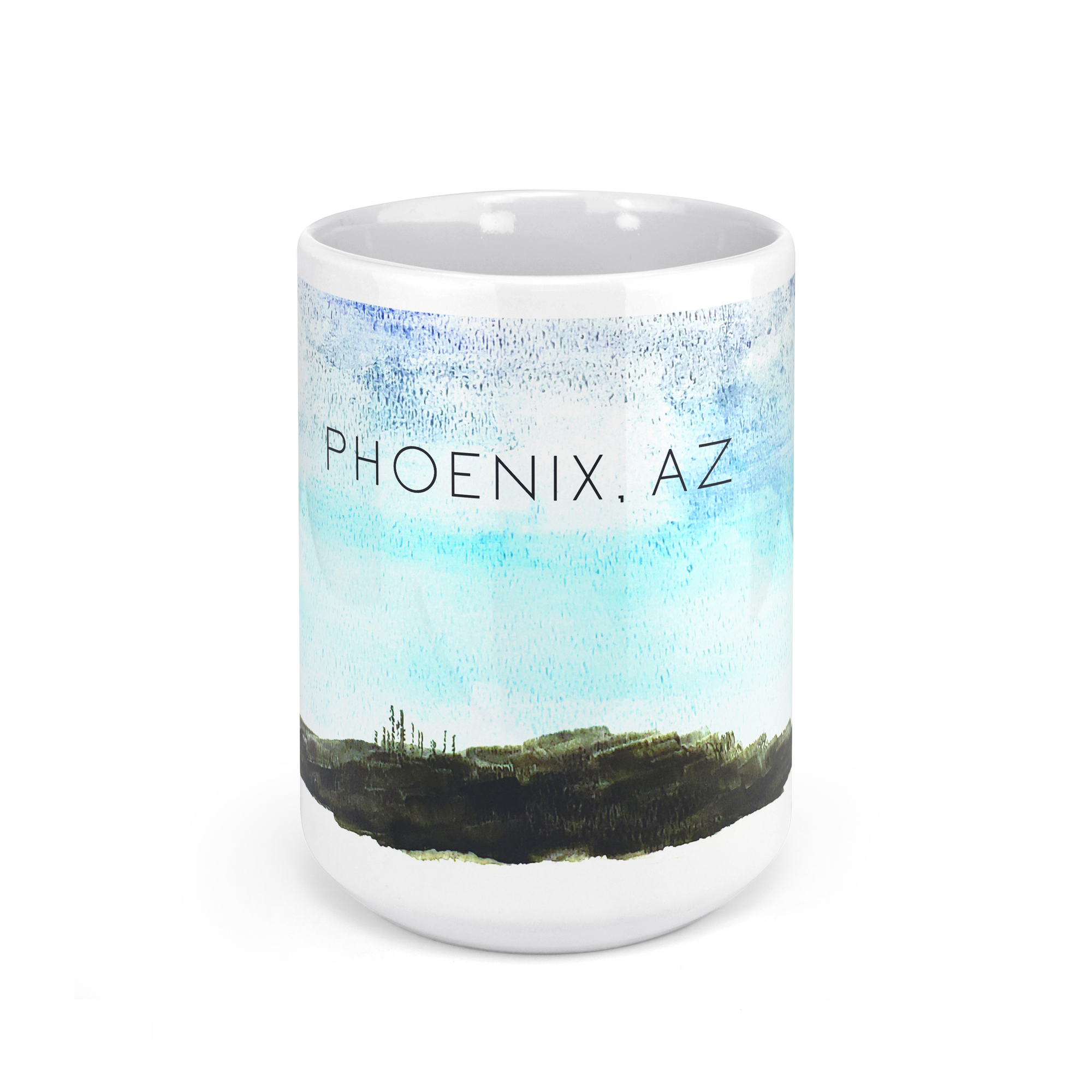 Phoenix AZ Skyline Watercolor - 15oz Coffee Mug