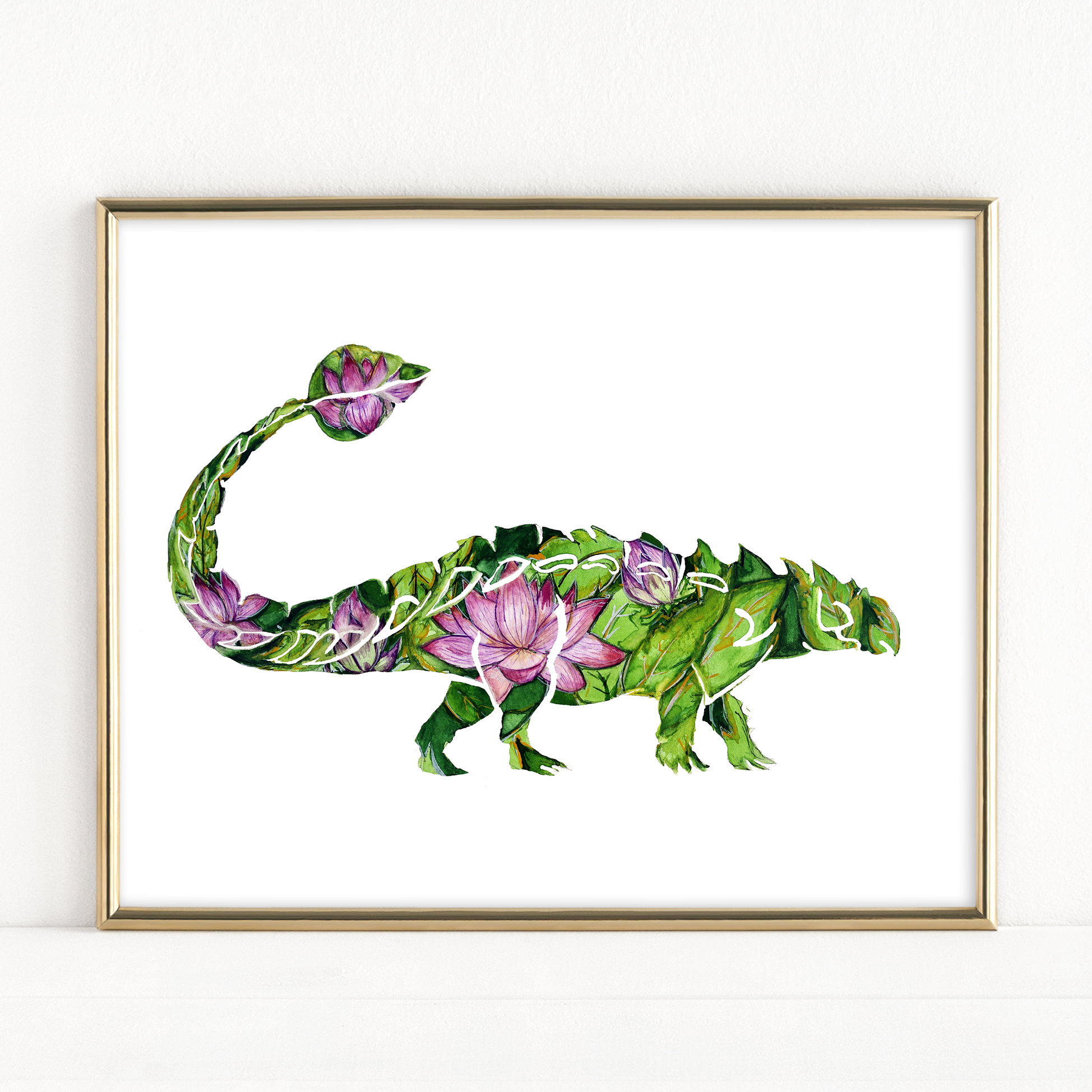 "AnkyLOTUSaurus" (Flora & Fossil) - Fine Art Print
