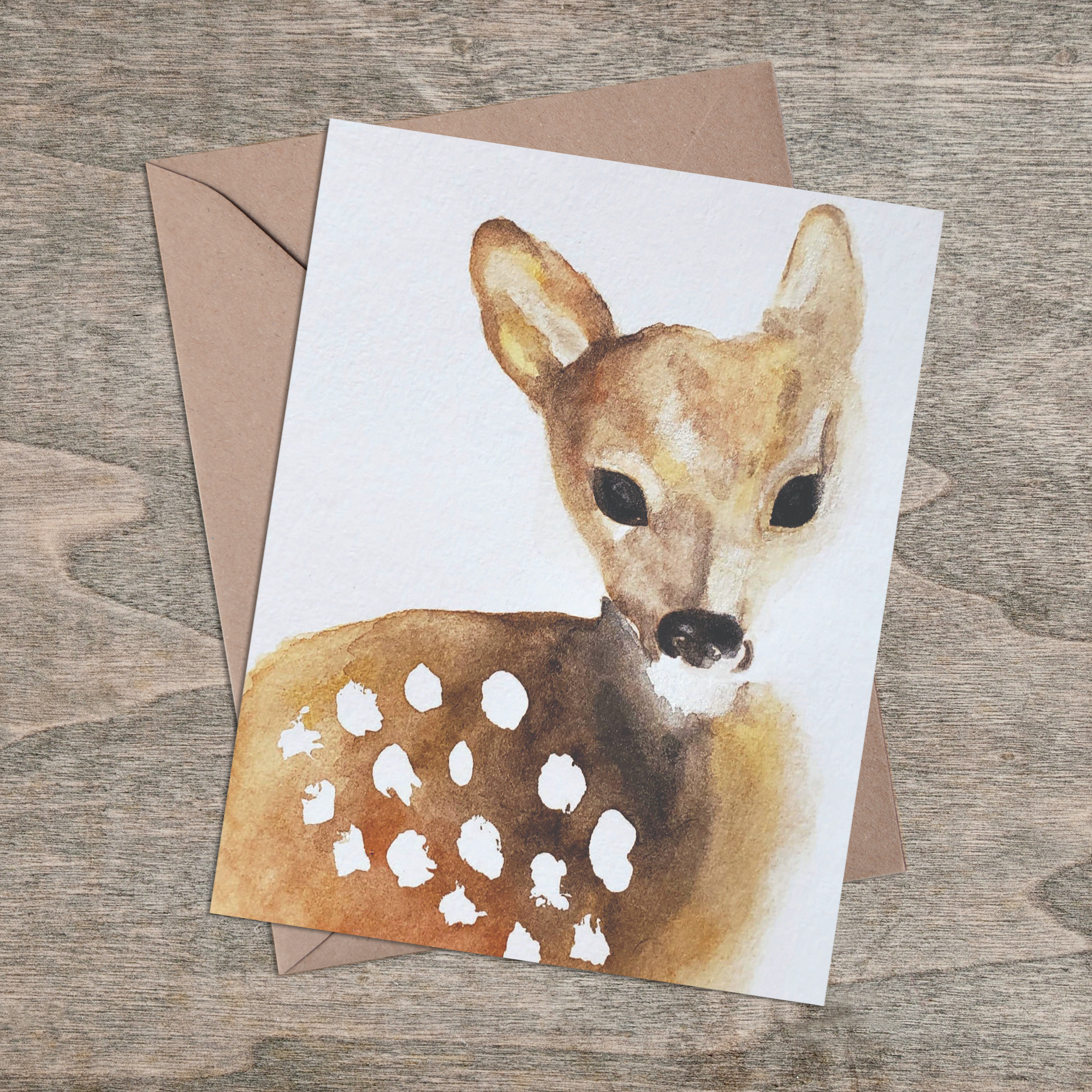 Deer Watercolor - Greeting Card (Single or Pack)