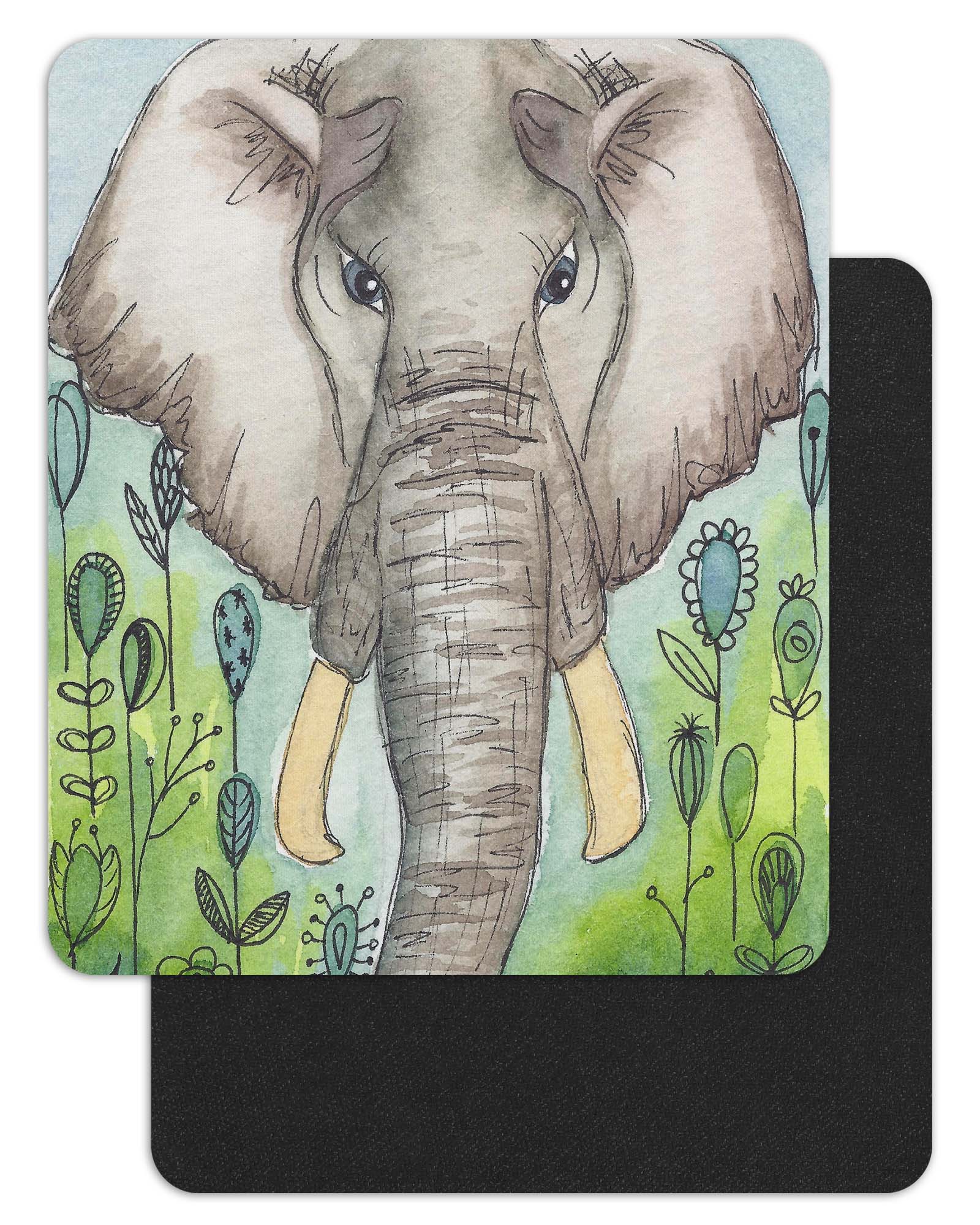 "Eli the Elephant" - 7.75" x 9.25" Black-Backed Mousepad