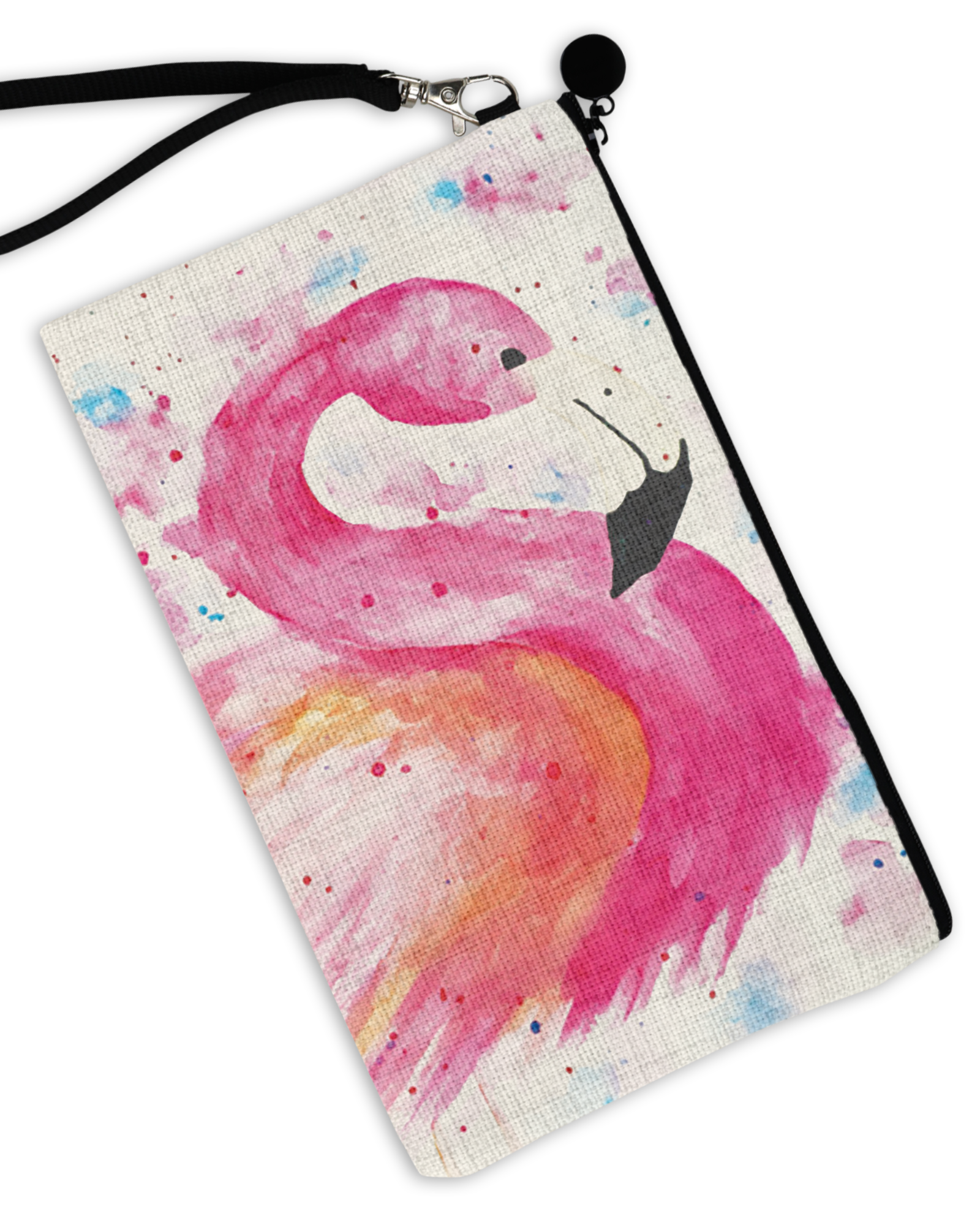 Flamingo Watercolor - Linen Hand Bag