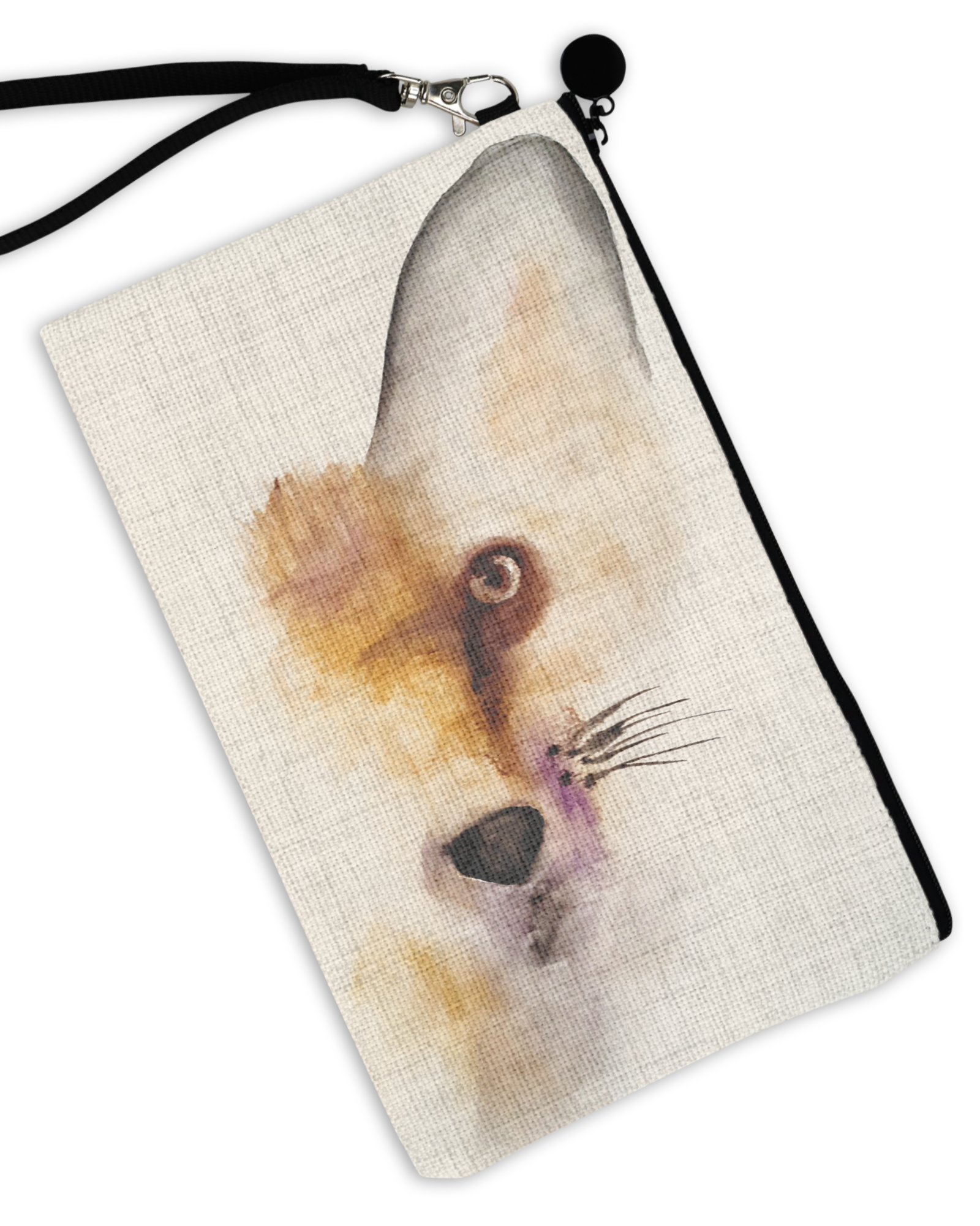 Fox Watercolor - Linen Hand Bag
