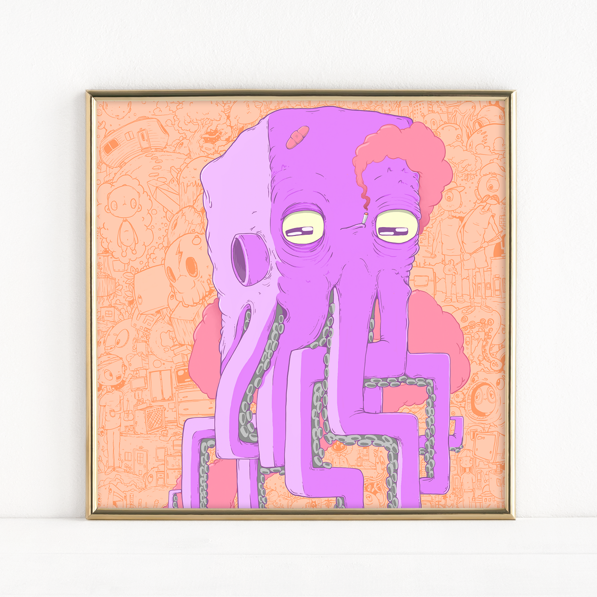 "Geoff: The Smoking Octopus" - Fine Art Print