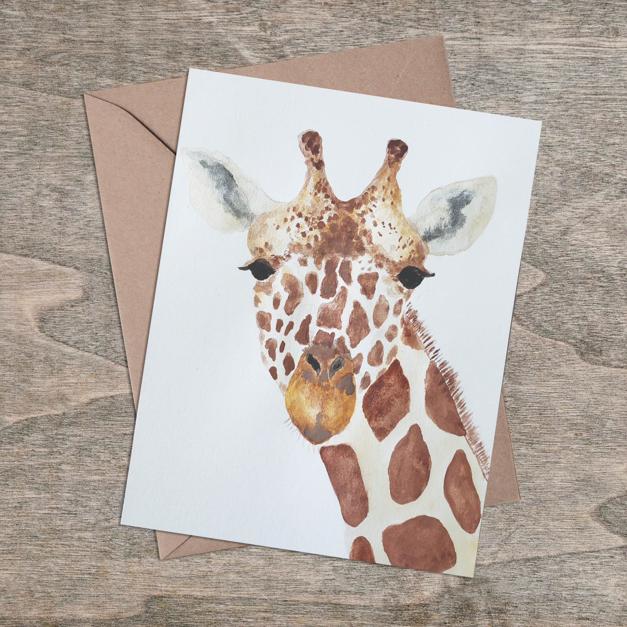 Giraffe Watercolor - Greeting Card (Single or Pack)