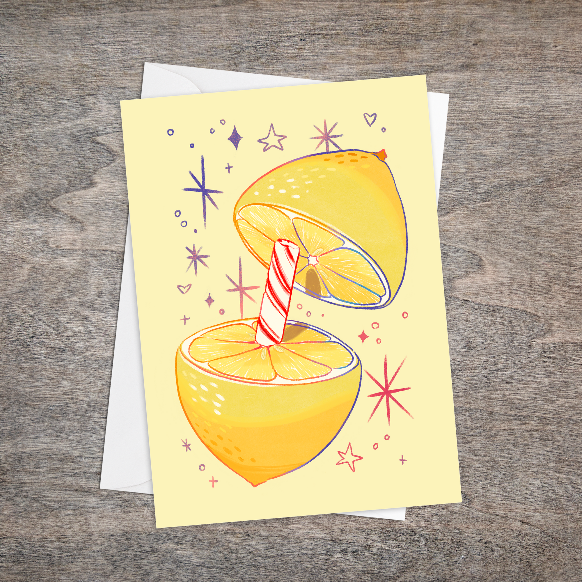 "Lemon Stick" - Greeting Card