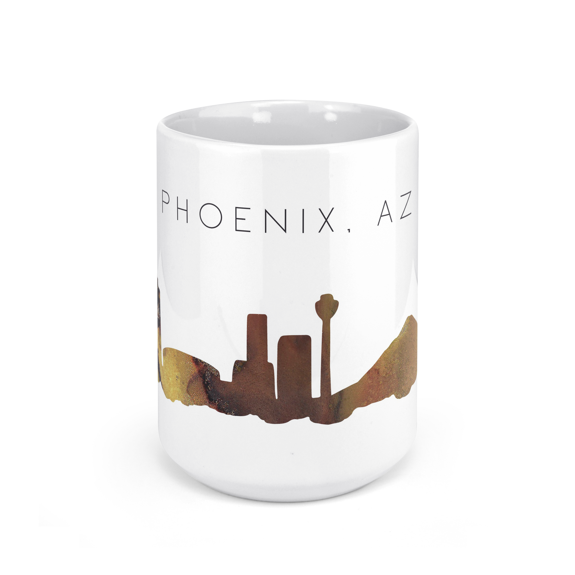 Phoenix AZ Alcohol Ink Skyline - 15oz Coffee Mug