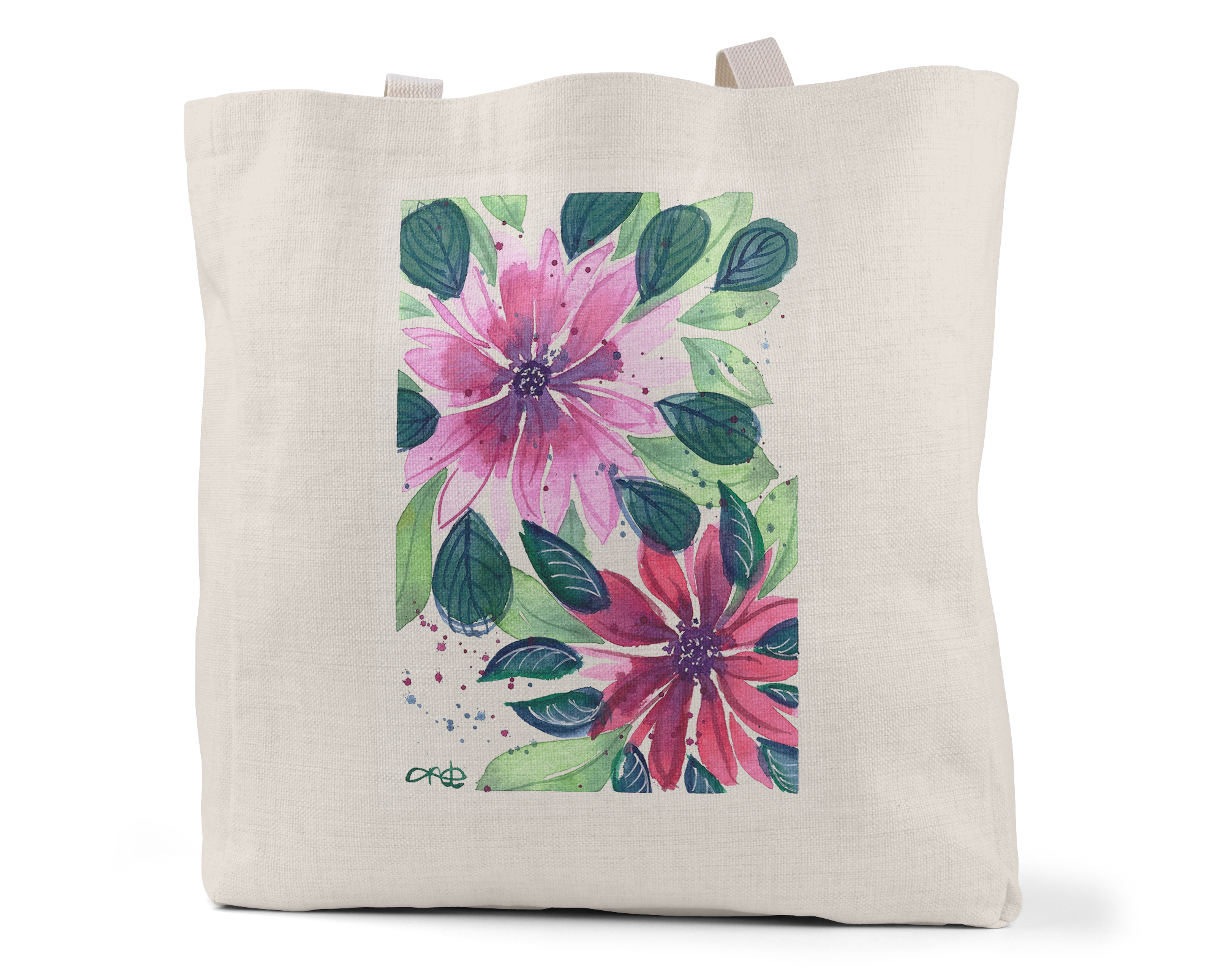 "Pink Flowers" - Tote Bag (Multiple styles available!)