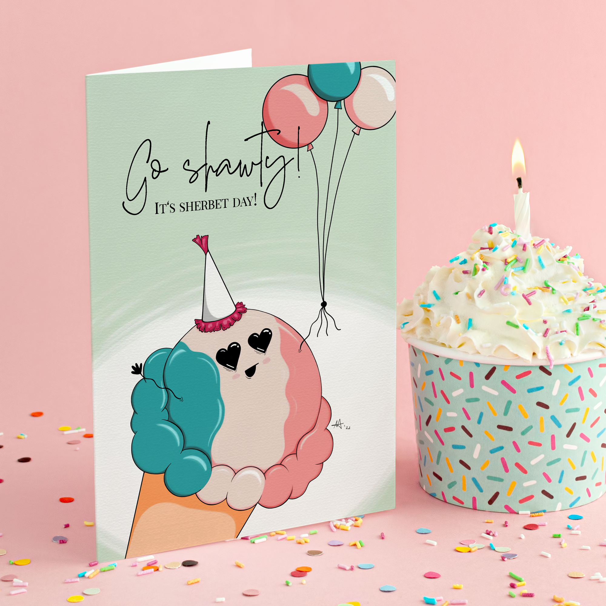 "Go shawty! It's sherbet day!" - Greeting Card / Small Print