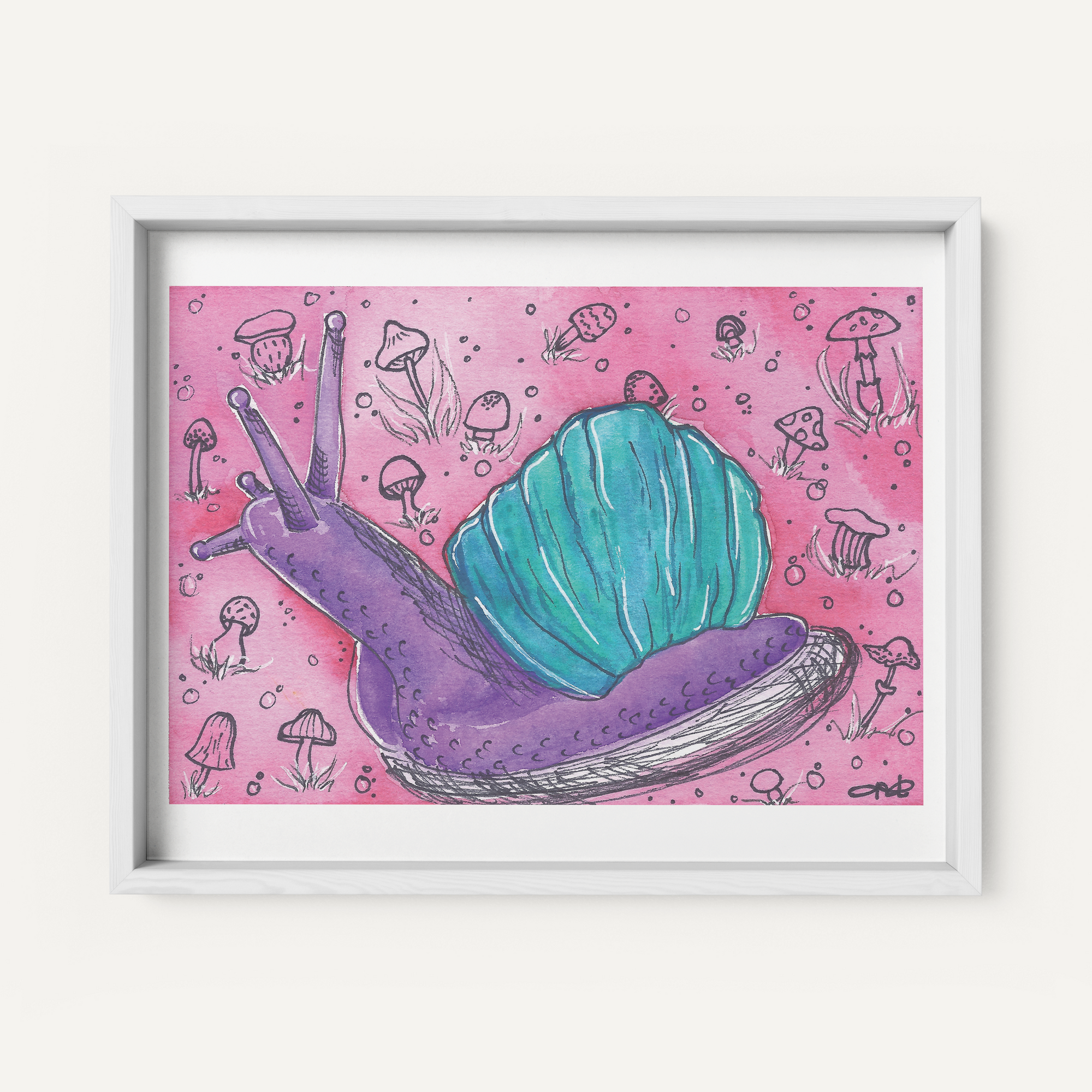 "Snailey the Snail" - Fine Art Print