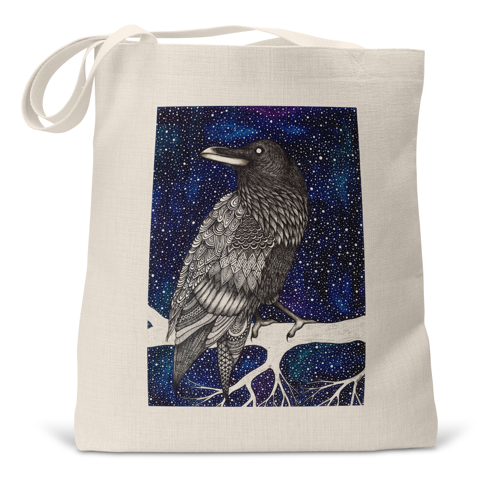 "Space Raven" - Small/Large Linen Tote