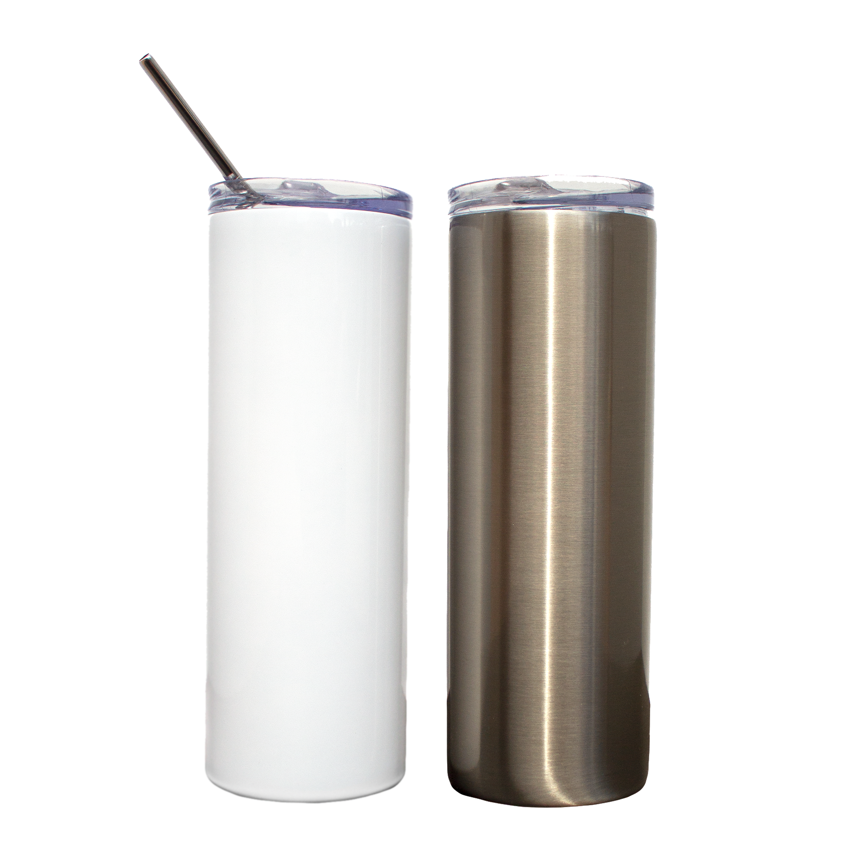 Blank Customizable 20oz Stainless Steel Tumbler - Clear Lid and Straw Included